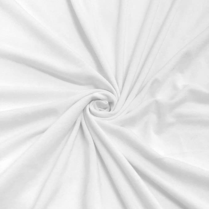 White Rayon Spandex Jersey Knit Fabric – 60" Wide, 240 GSM | 4-Way Stretch by the Yard | FabricLA