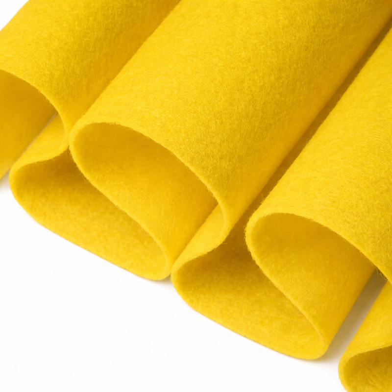 Acrylic Felt Fabric 1.6mm – Yellow, 72" Wide, 160 GSM | By the Yard