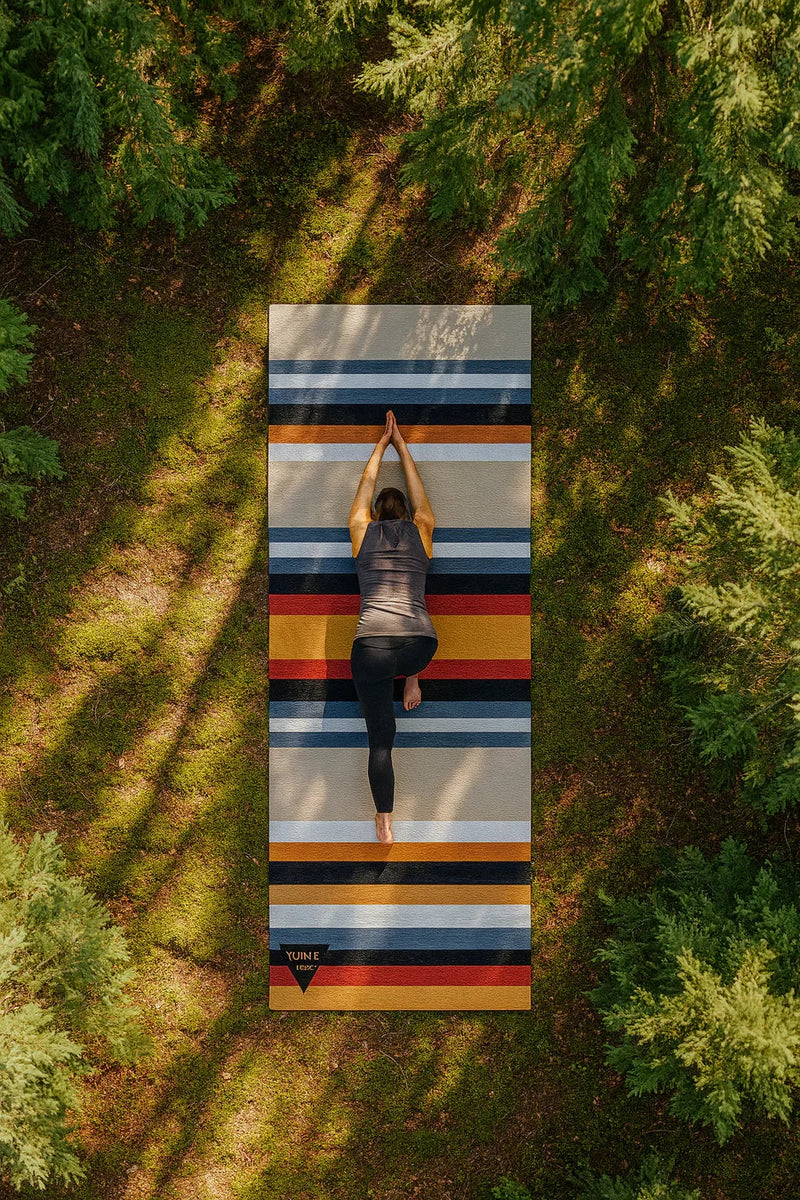 Falcons Rest Yoga Mat – 6 mm Extra Thick, Double-Sided Non-Slip, Eco-Friendly PER with Multi-Color Trail-Inspired Design | Yune Yoga