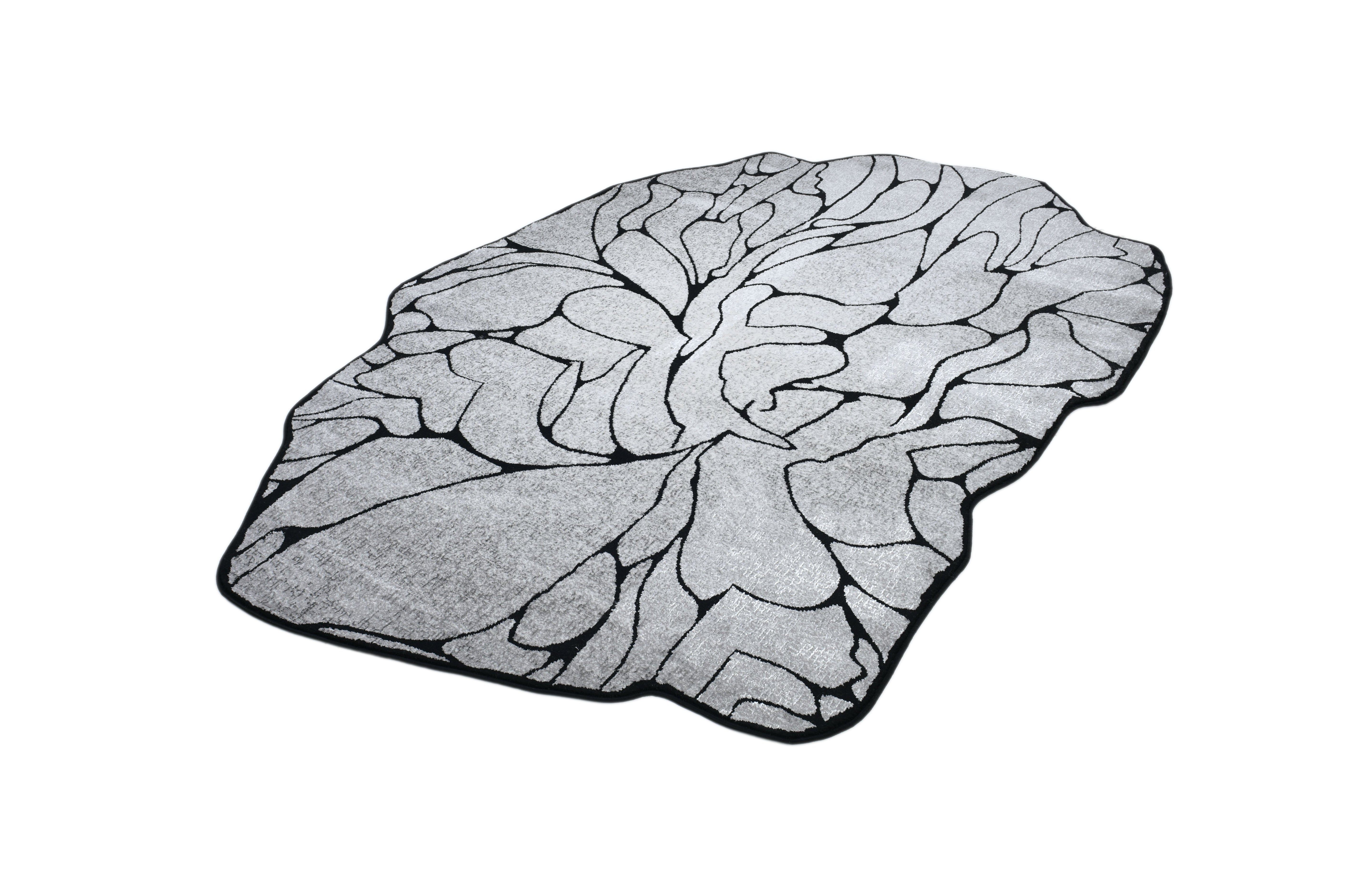 Silver-Toned with Bold Irregular Black Geometric Detailing - Z322A (POL807)