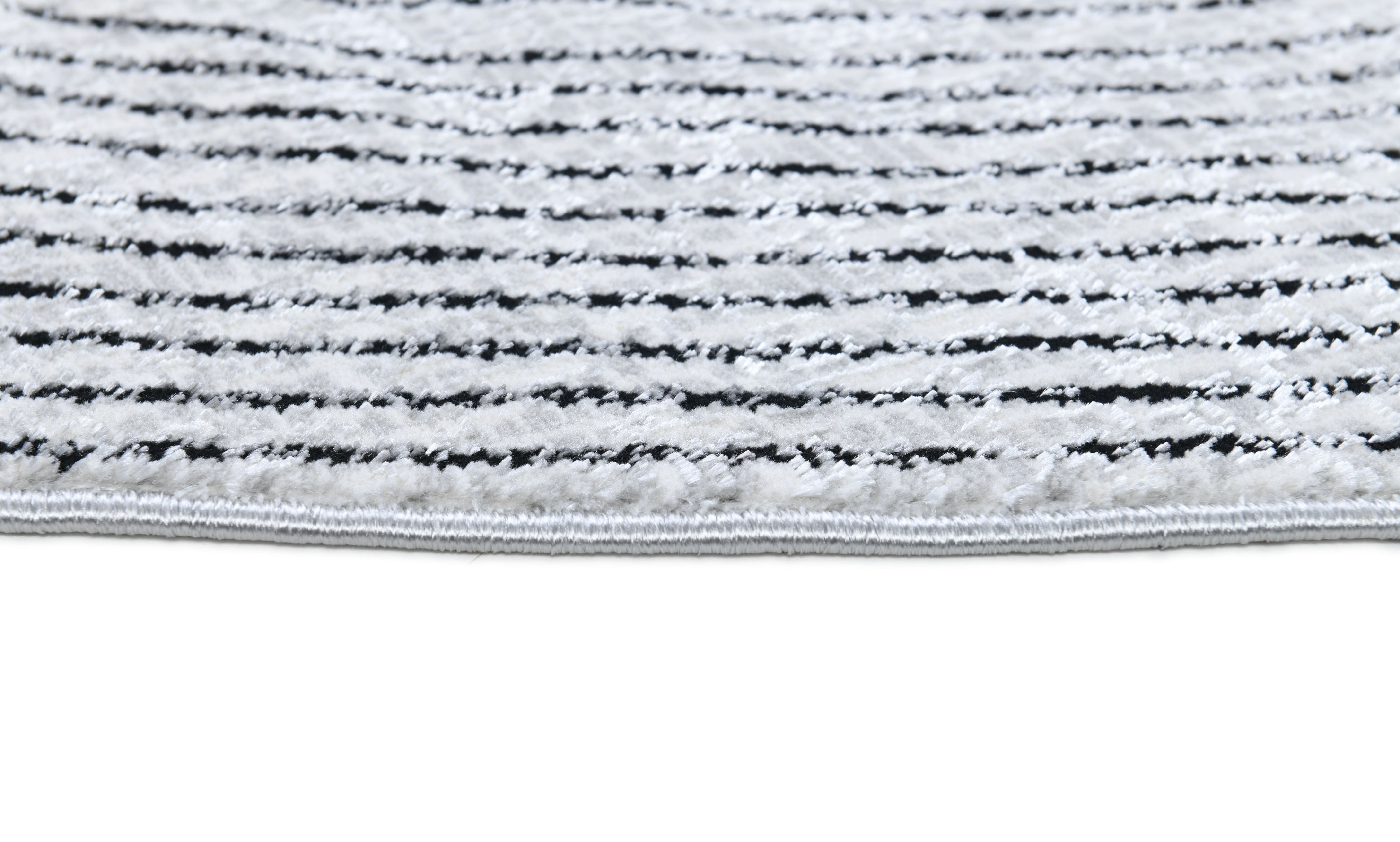 Cream Sheen Rug with Black, Copper & Silver Touches in novelty cut design - Z328A (POL810)