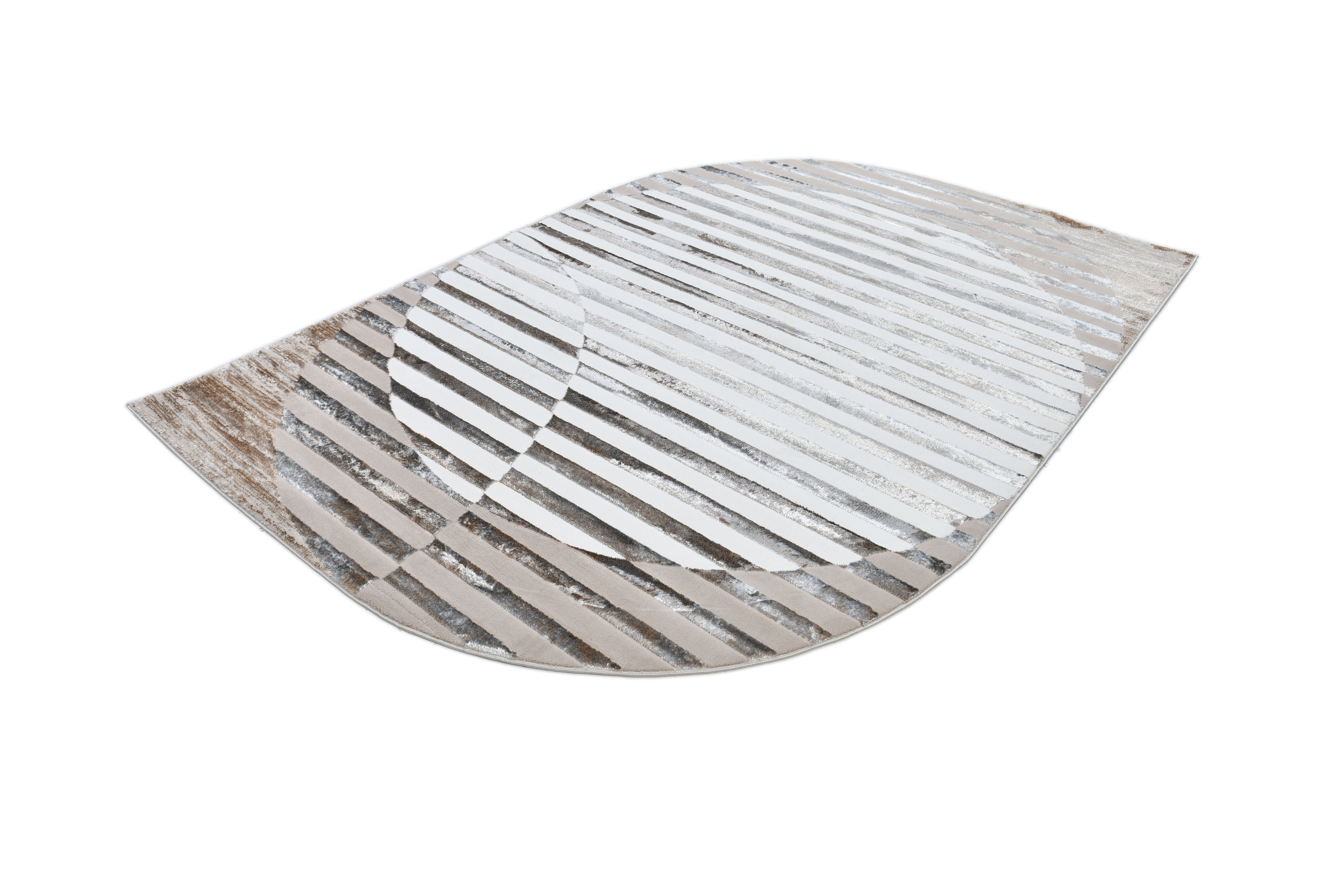Ultra-Soft Feel, Viscose, Bronze, Copper Sheer, Striped, Edgy Cut - Z429A POL826