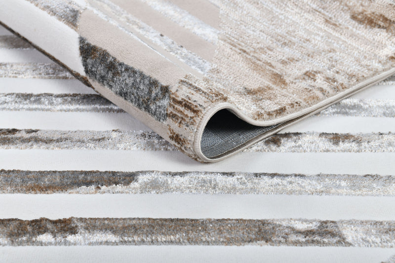Ultra-Soft Feel, Viscose, Bronze, Copper Sheer, Striped, Edgy Cut - Z429A POL826