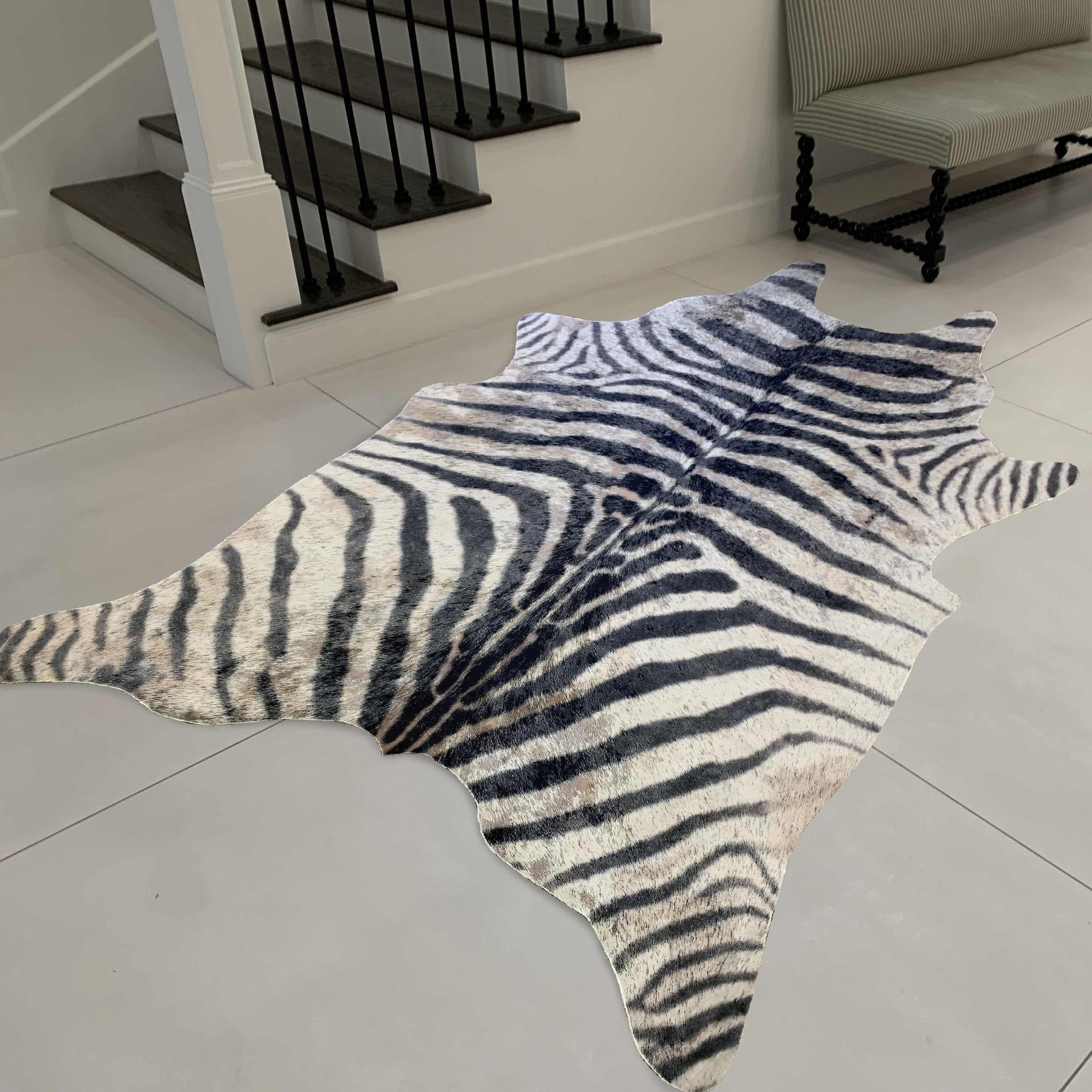 Vegan Metallic Shinny Glow Faux Hide/Cowhide Area Rug/Carpet
