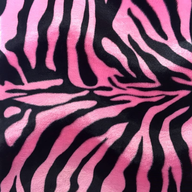 Big Zebra Print Velboa Faux Fur Fabric