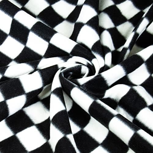 Anti-Pill Polar Fleece Fabric by the Yard – White Black 60", 280 GSM