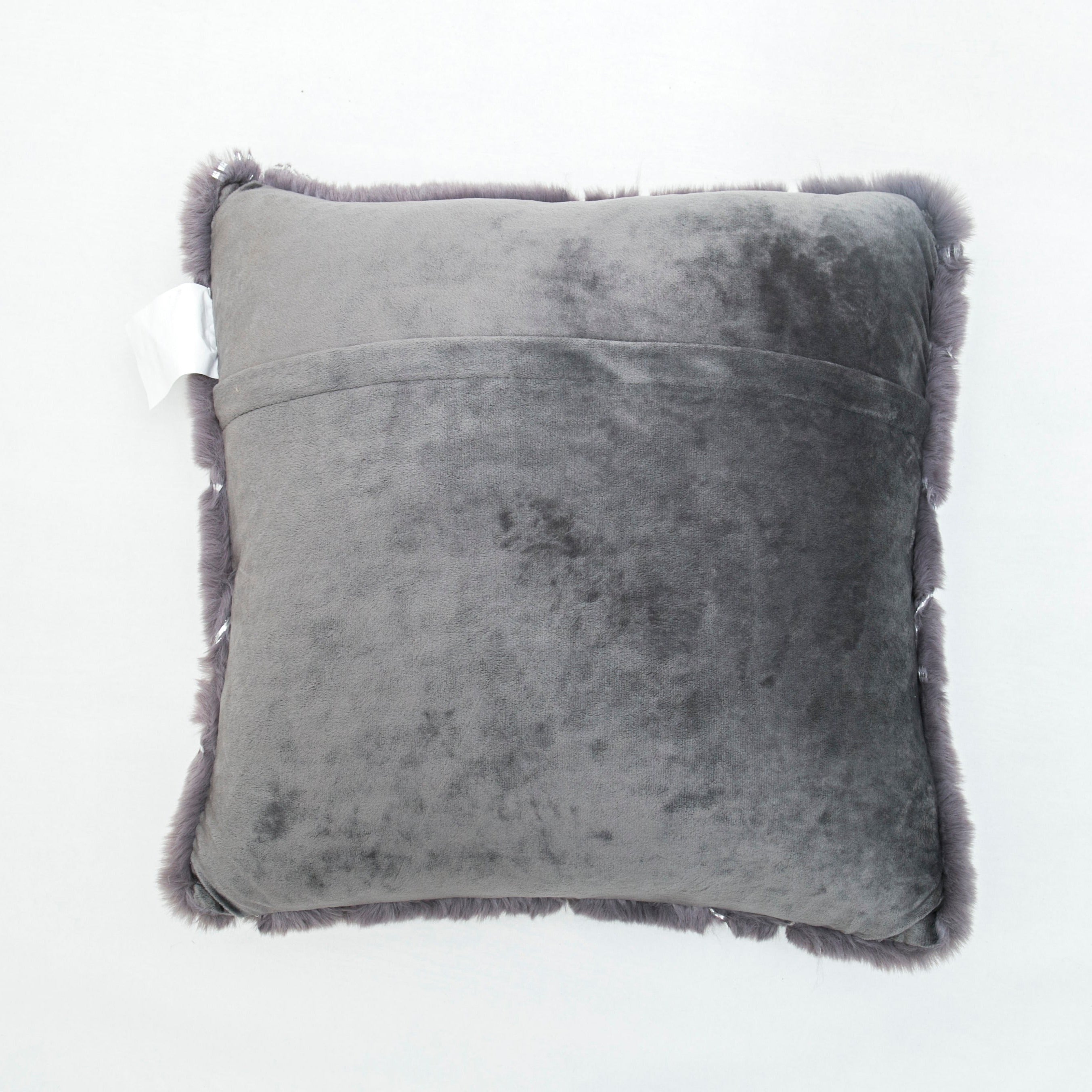 Golden Faux Fur Glow Fluffy Pillow with Shimmery Foil Illuminating Effect