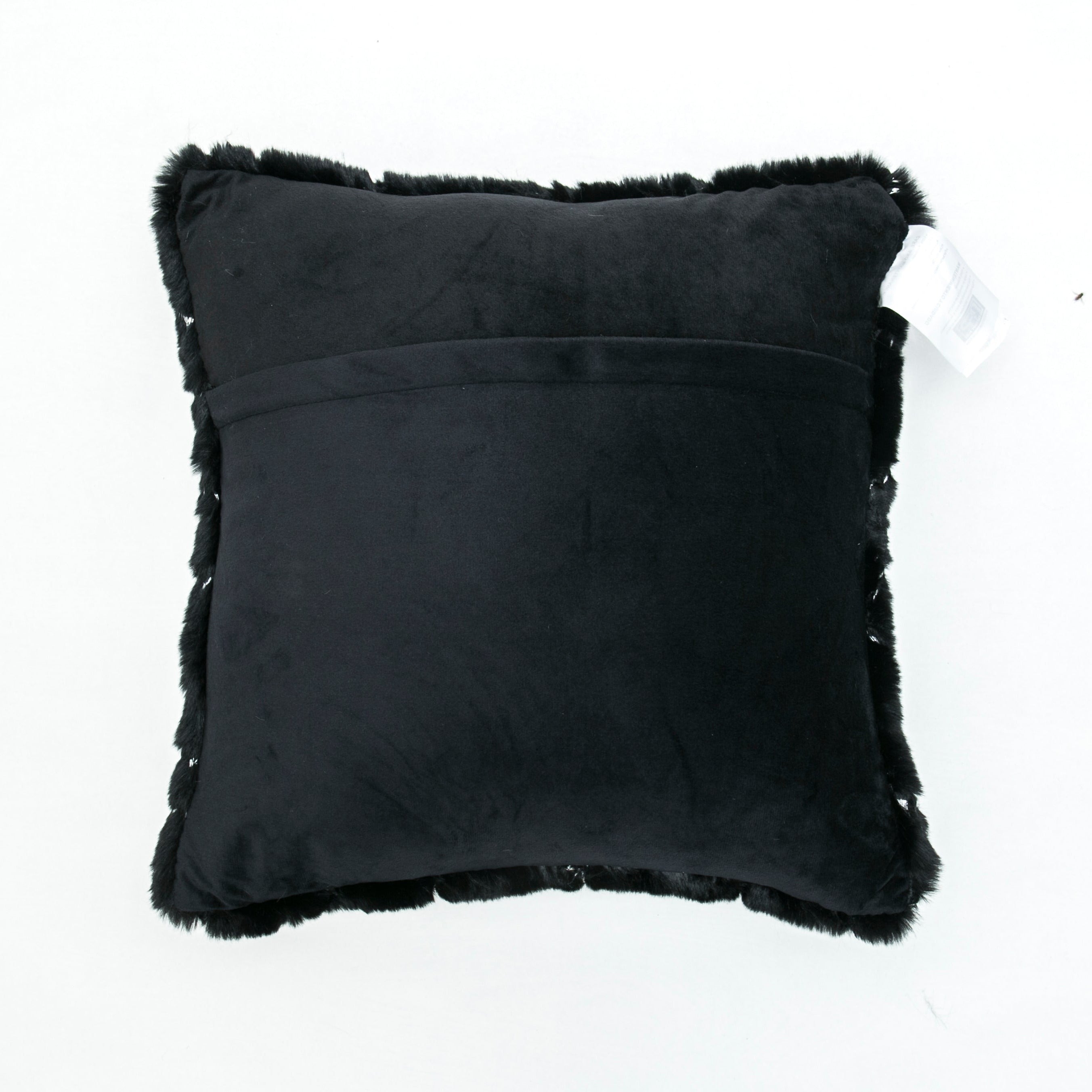 Golden Faux Fur Glow Fluffy Pillow with Shimmery Foil Illuminating Effect