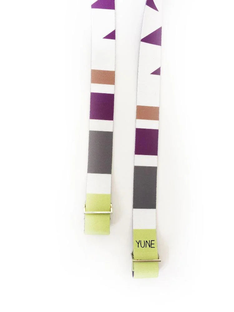 Gemini Yoga Strap – White Stretching Strap w/ Metal Buckles | Yune Yoga