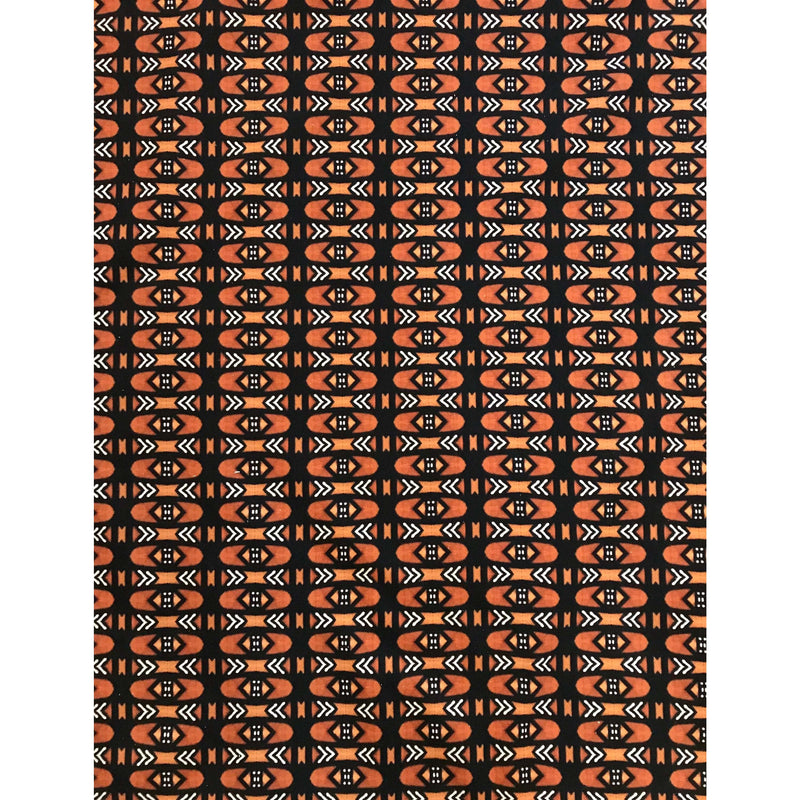 African Print, Denim/Upholstery/ Heavyweight Cotton Fabric- Brown, Black, White "Bogolanfini Mid," Per Yard