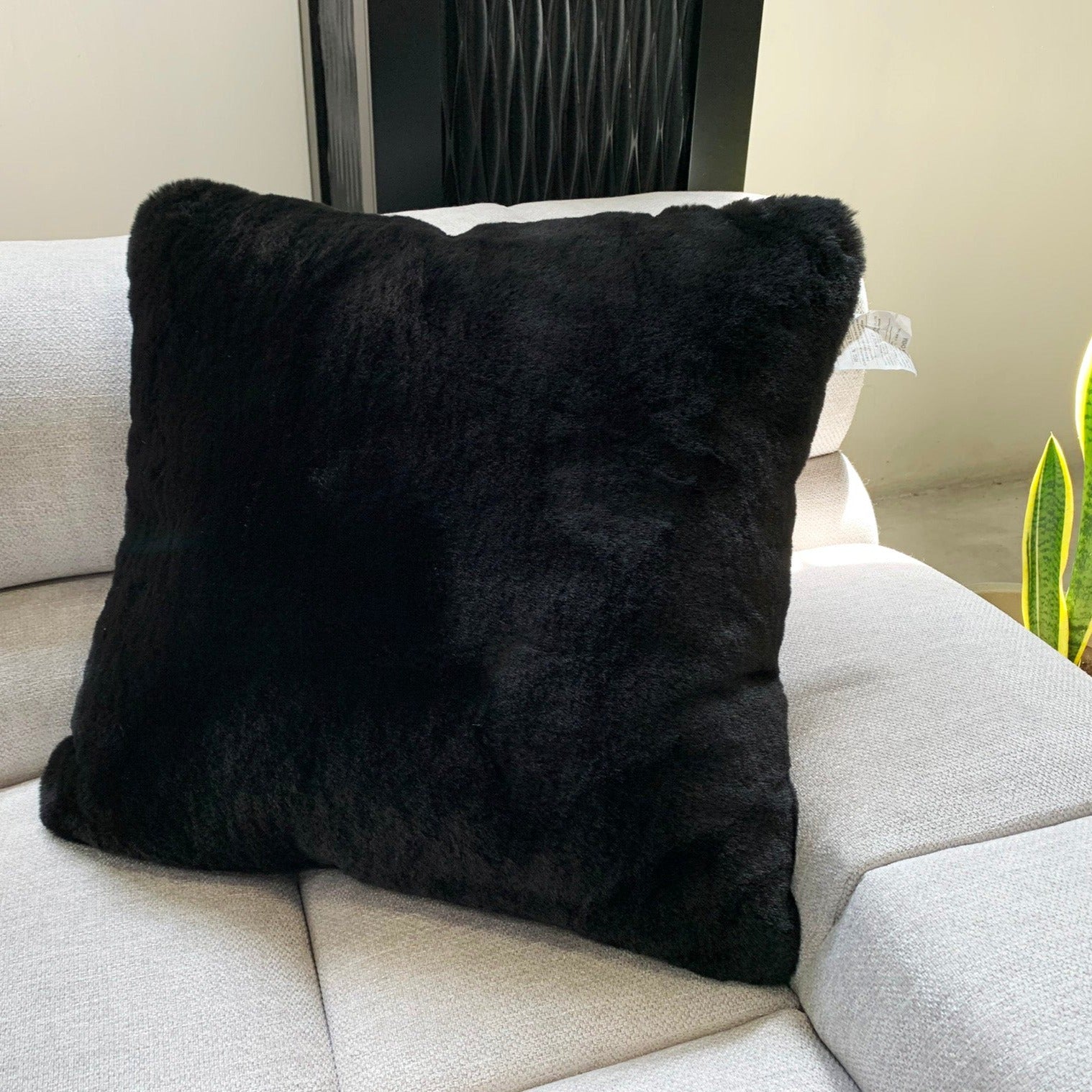 Soft Cozy Fuzzy Faux Fur Throw Pillow