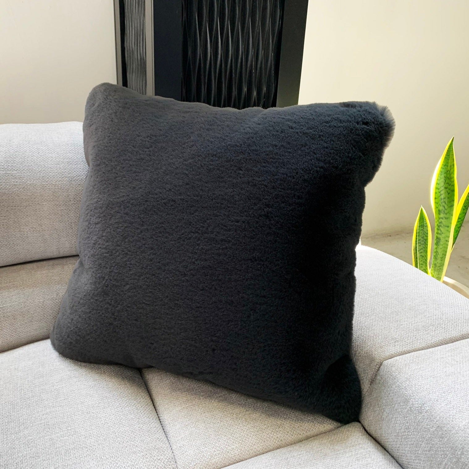 Soft Cozy Fuzzy Faux Fur Throw Pillow