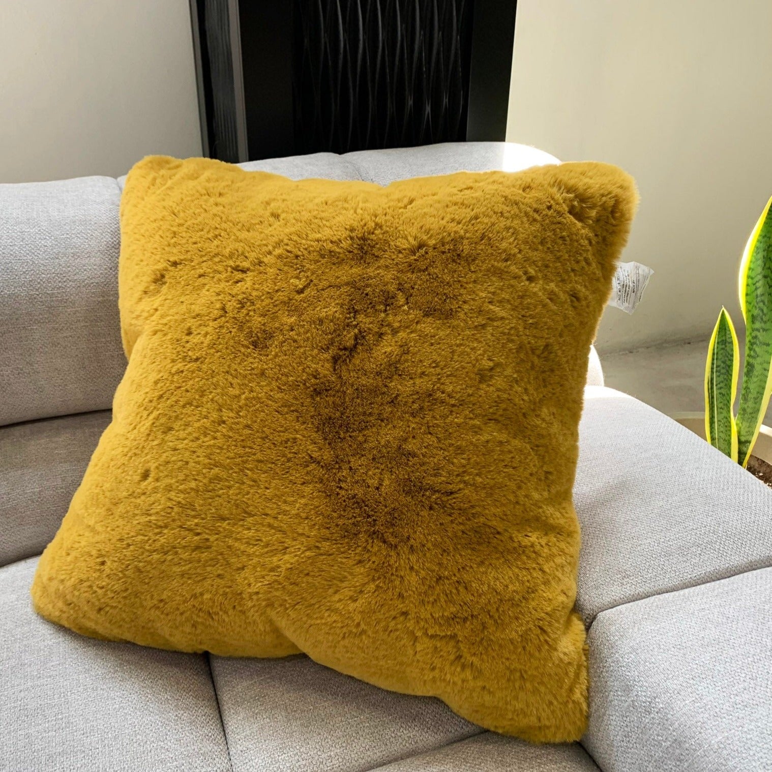 Soft Cozy Fuzzy Faux Fur Throw Pillow