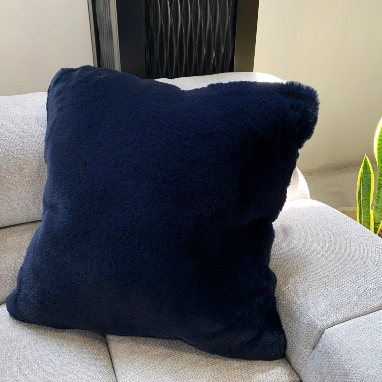 Soft Cozy Fuzzy Faux Fur Throw Pillow