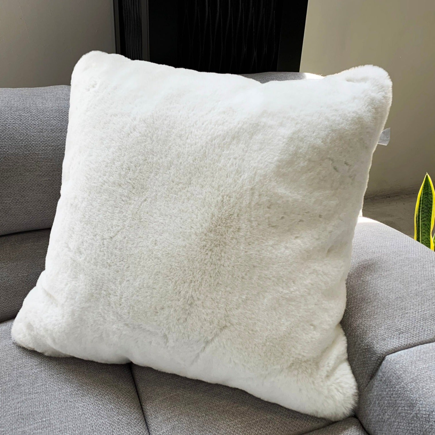 Soft Cozy Fuzzy Faux Fur Throw Pillow