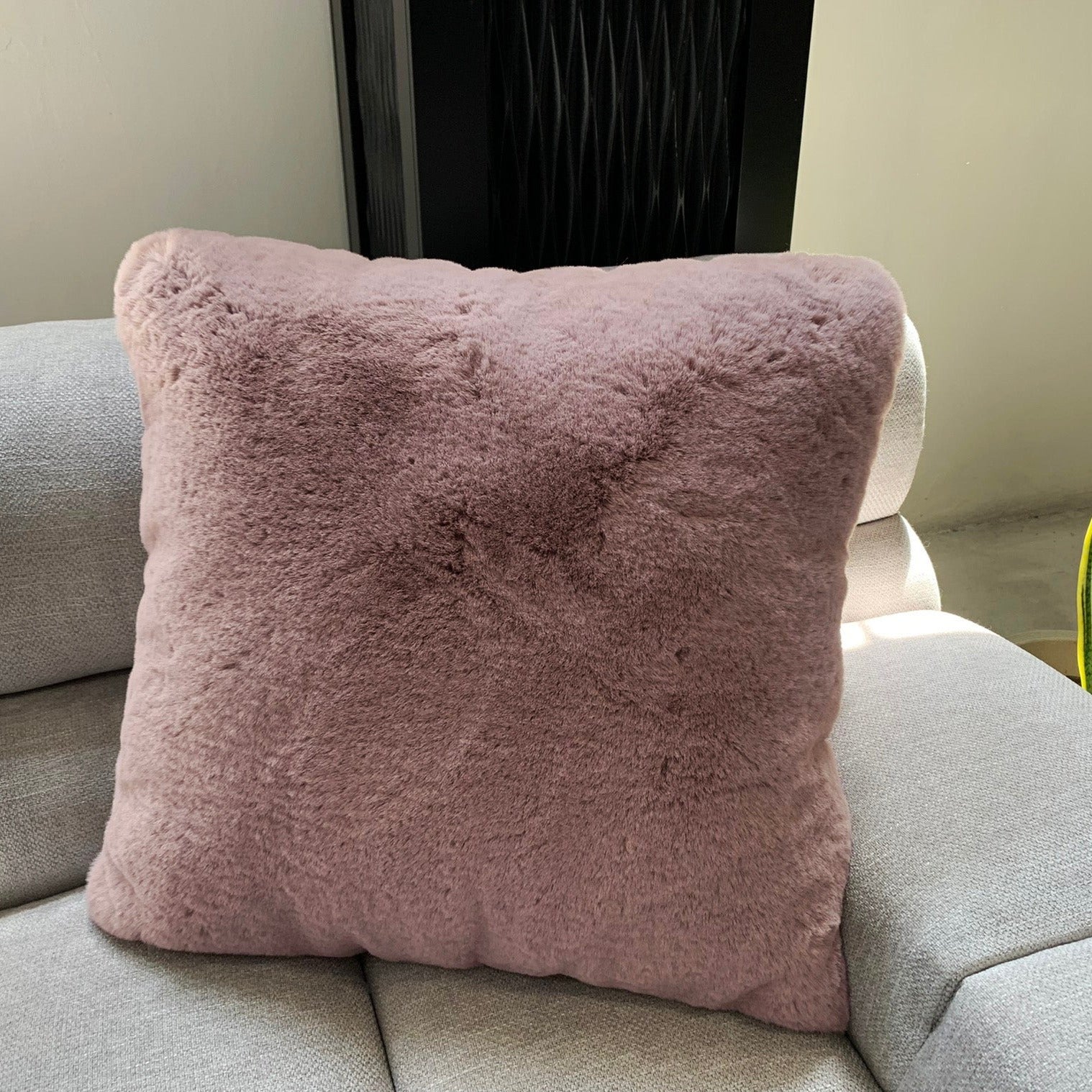 Soft Cozy Fuzzy Faux Fur Throw Pillow