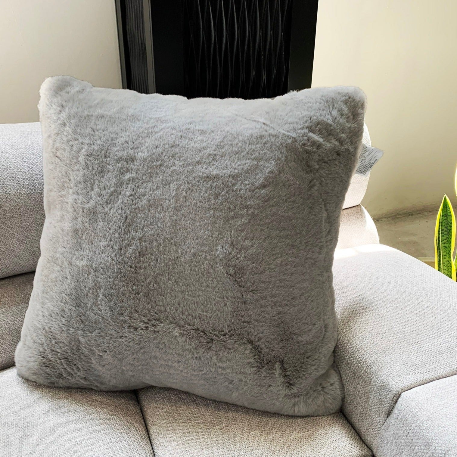 Soft Cozy Fuzzy Faux Fur Throw Pillow