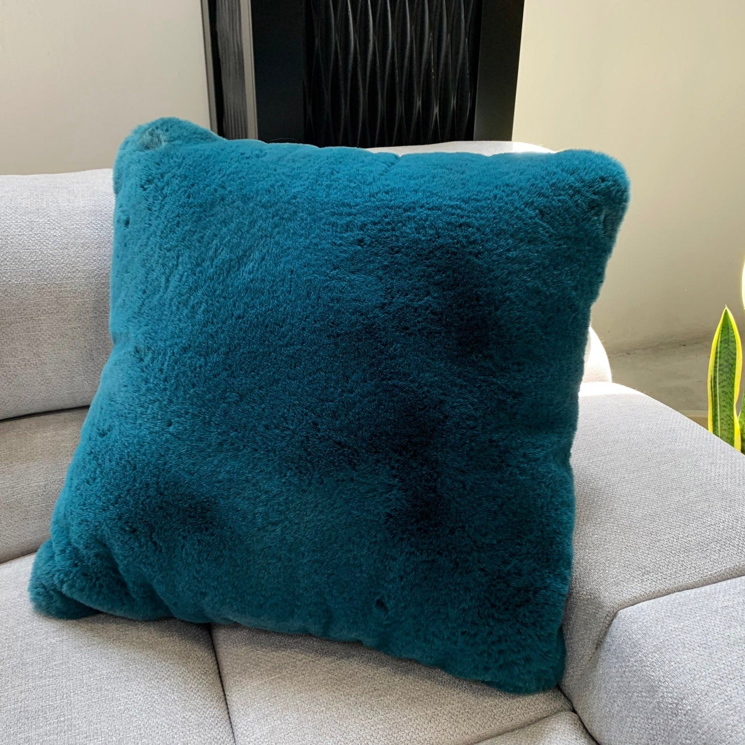 Soft Cozy Fuzzy Faux Fur Throw Pillow
