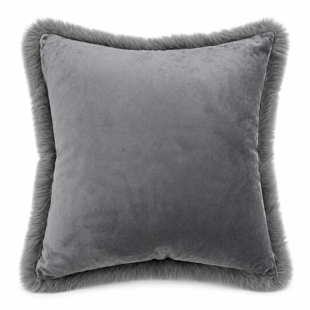 Soft Cozy Fuzzy Faux Fur Throw Pillow