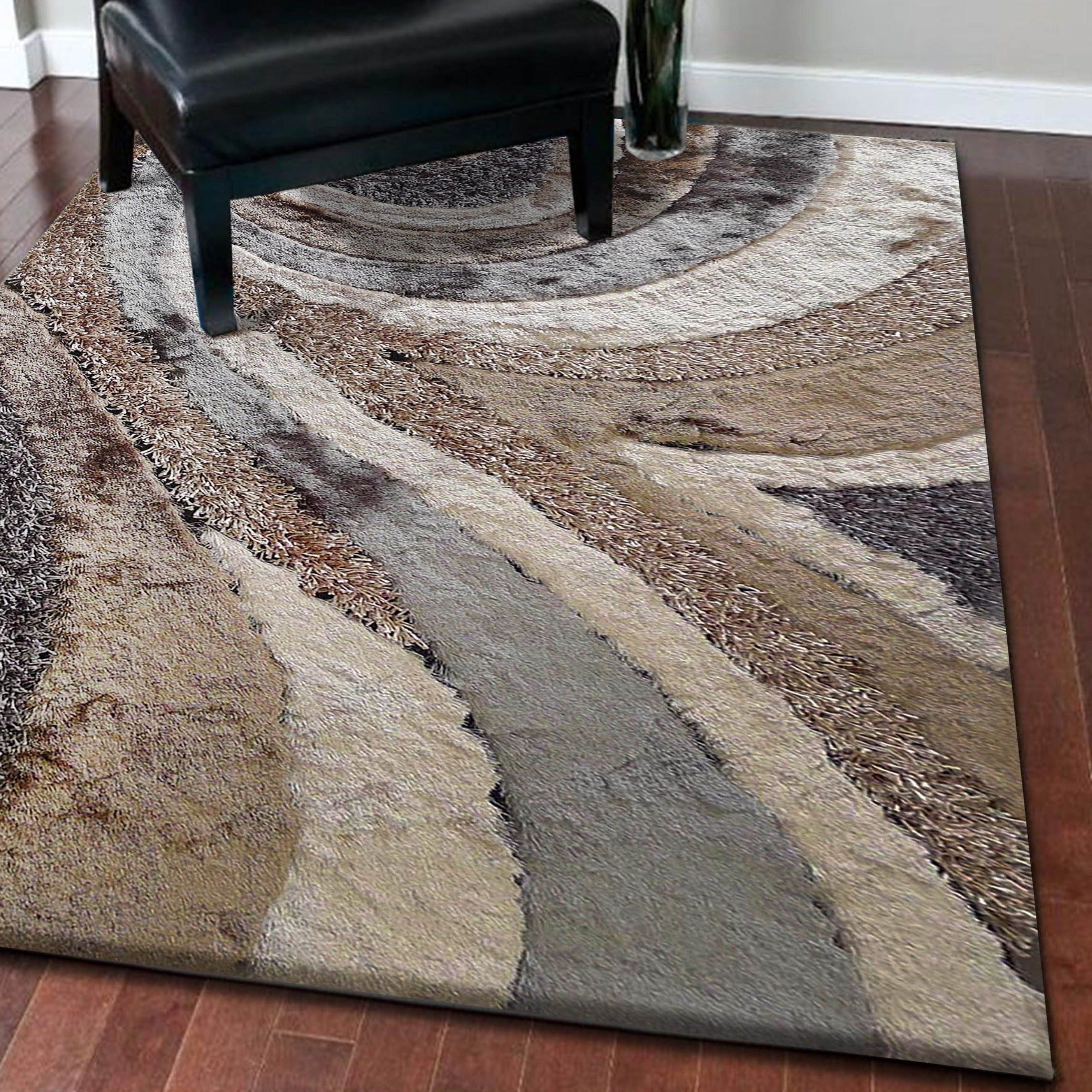 Geometric Shag Thick Design Area Rug