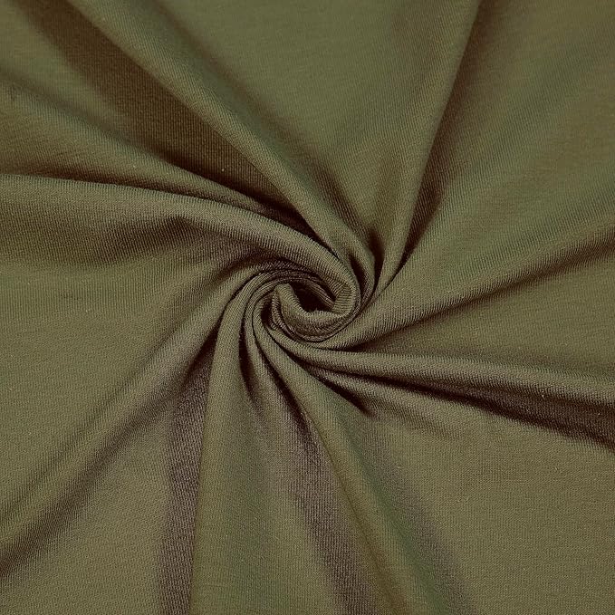 Cotton Spandex Jersey Knit Fabric – 10 oz | 4-Way Stretch | Olive