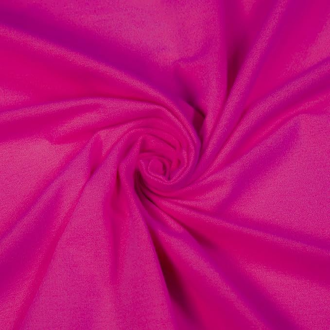 Cotton Spandex Jersey Knit Fabric – 10 oz| 4-Way Stretch | DK Fuchsia