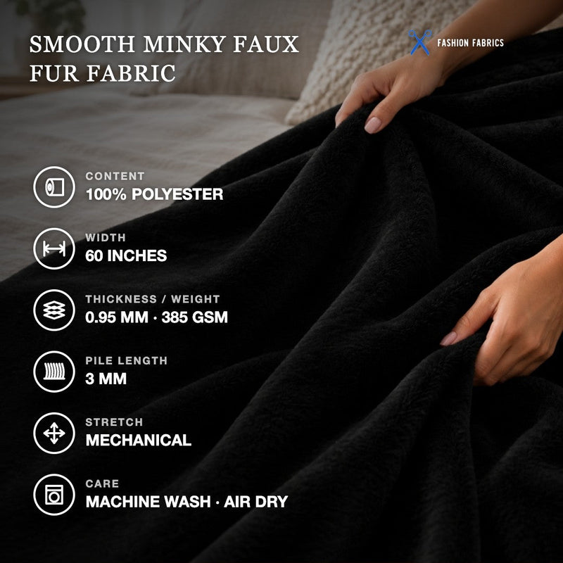 Smooth Minky Faux Fur Fabric