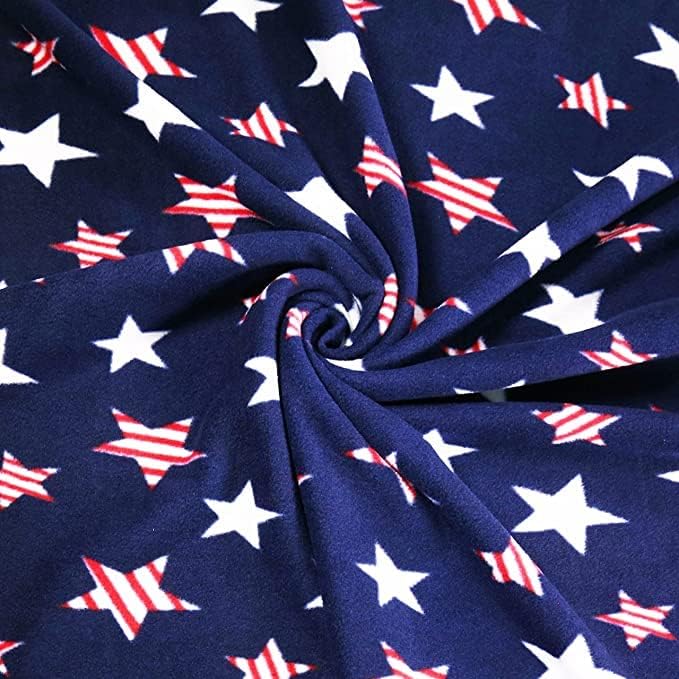 Anti-Pill Polar Fleece Fabric by the Yard – Stars print (60", 280 GSM)