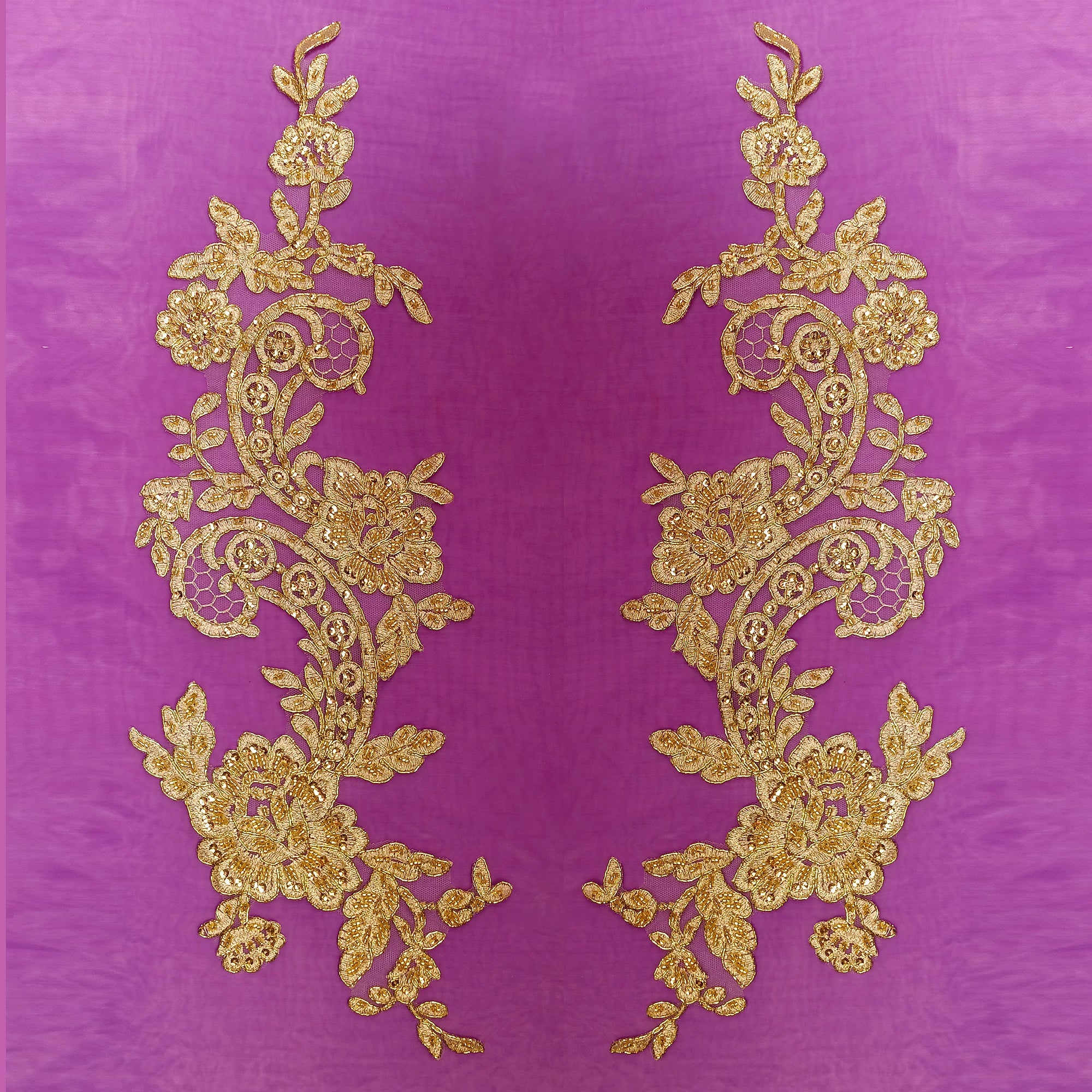 Beaded & Corded Floral Lace Applique for Bridal & Quinceañera Dresses | Lace USA - 96434W-HB