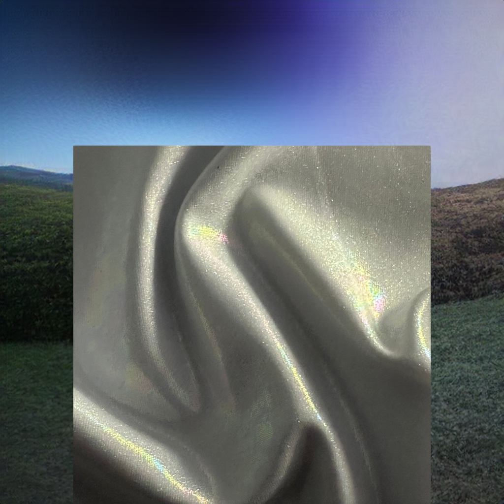 Rainbow 2-Way Luxe Foil Polyester Stretch Fabric | Spandex Palace