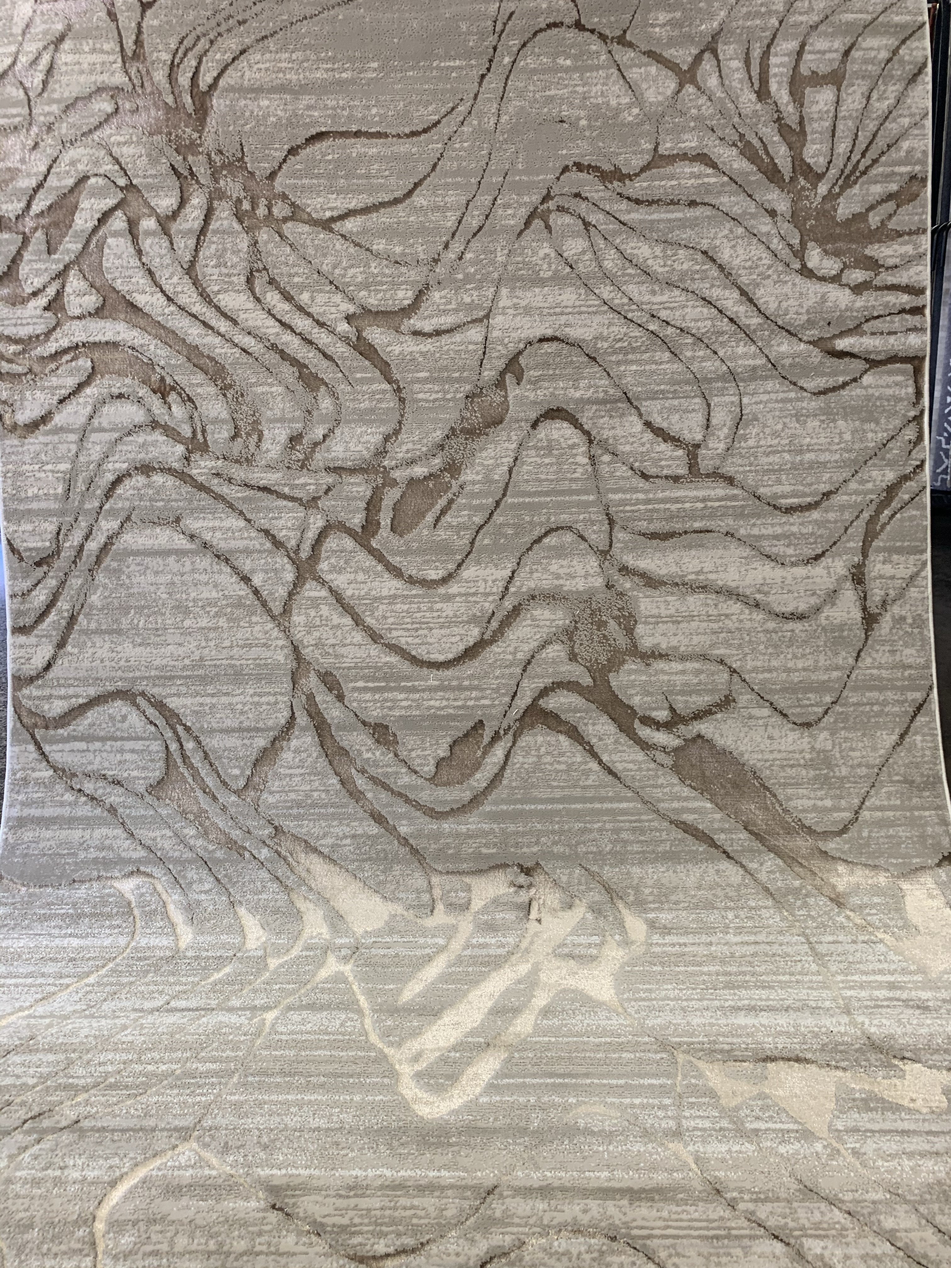 Polyester Earth Tones Viscose Blend Abstract Design Rug/Carpet - Style# Maximus 233 - Color-Changing Flat Weave Rug