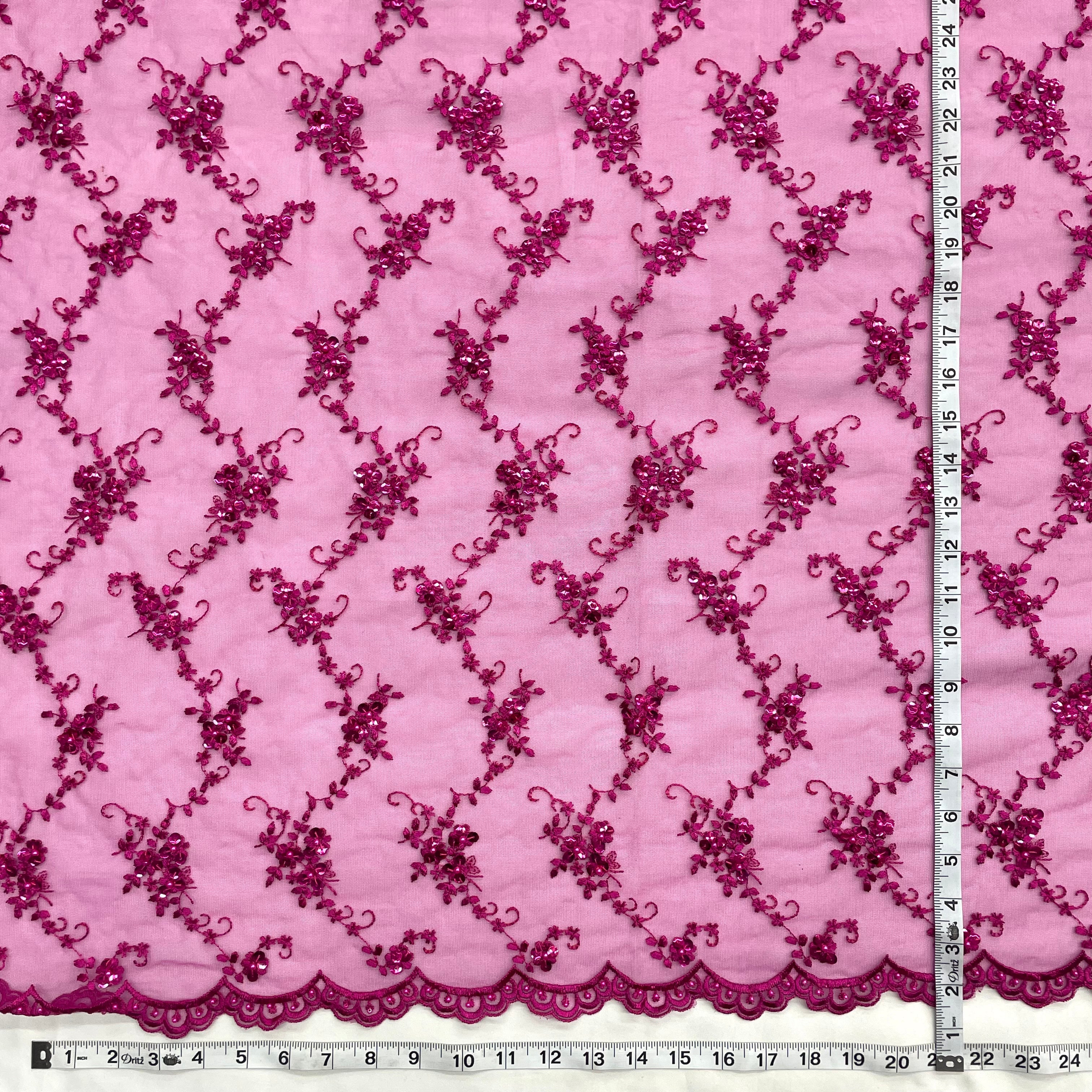Beaded Lace Fabric Embroidered on 100% Polyester Net Mesh | Lace USA - 31360W-BP