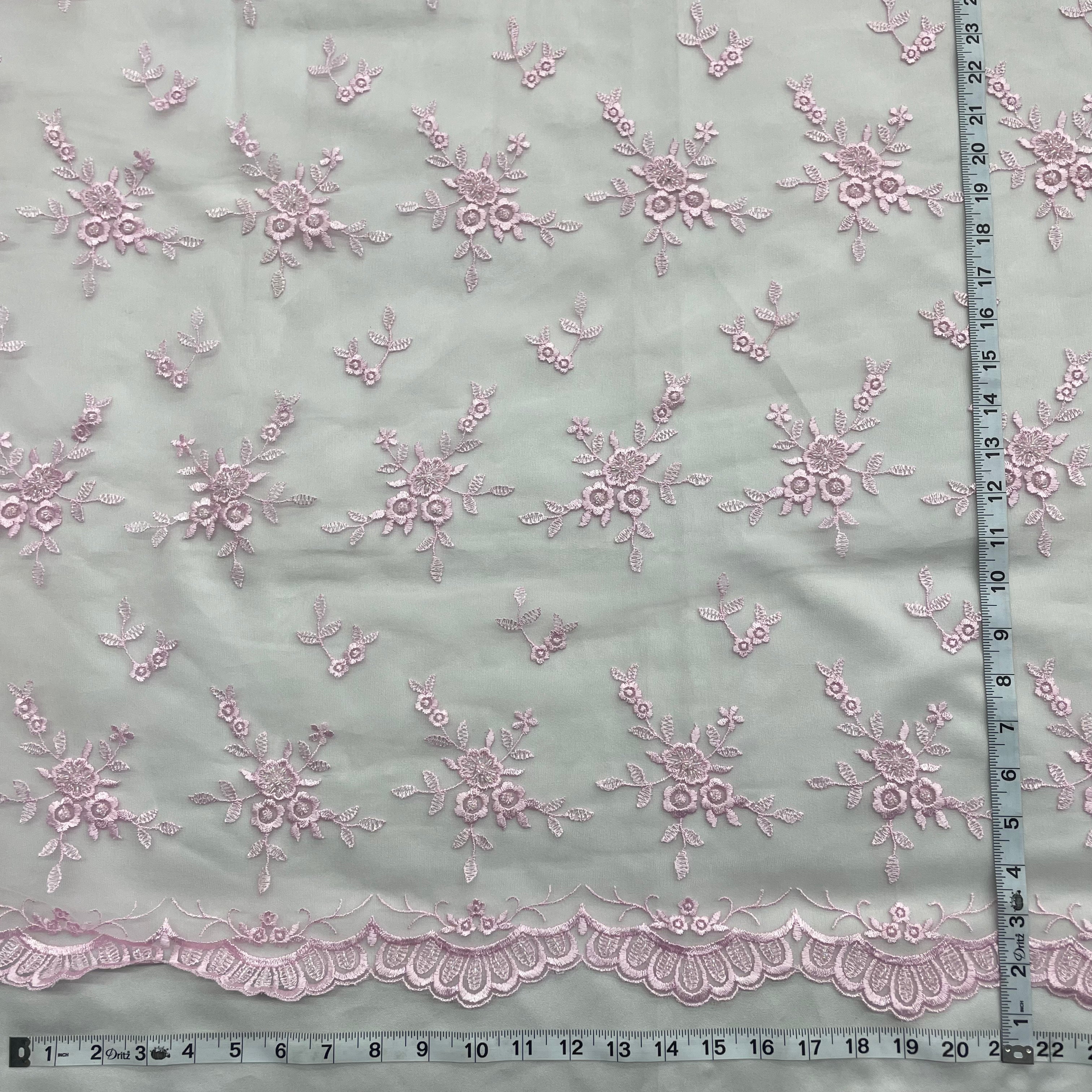 Beaded Lace Fabric Embroidered on 100% Polyester Net Mesh | Lace USA - 41553W-BP