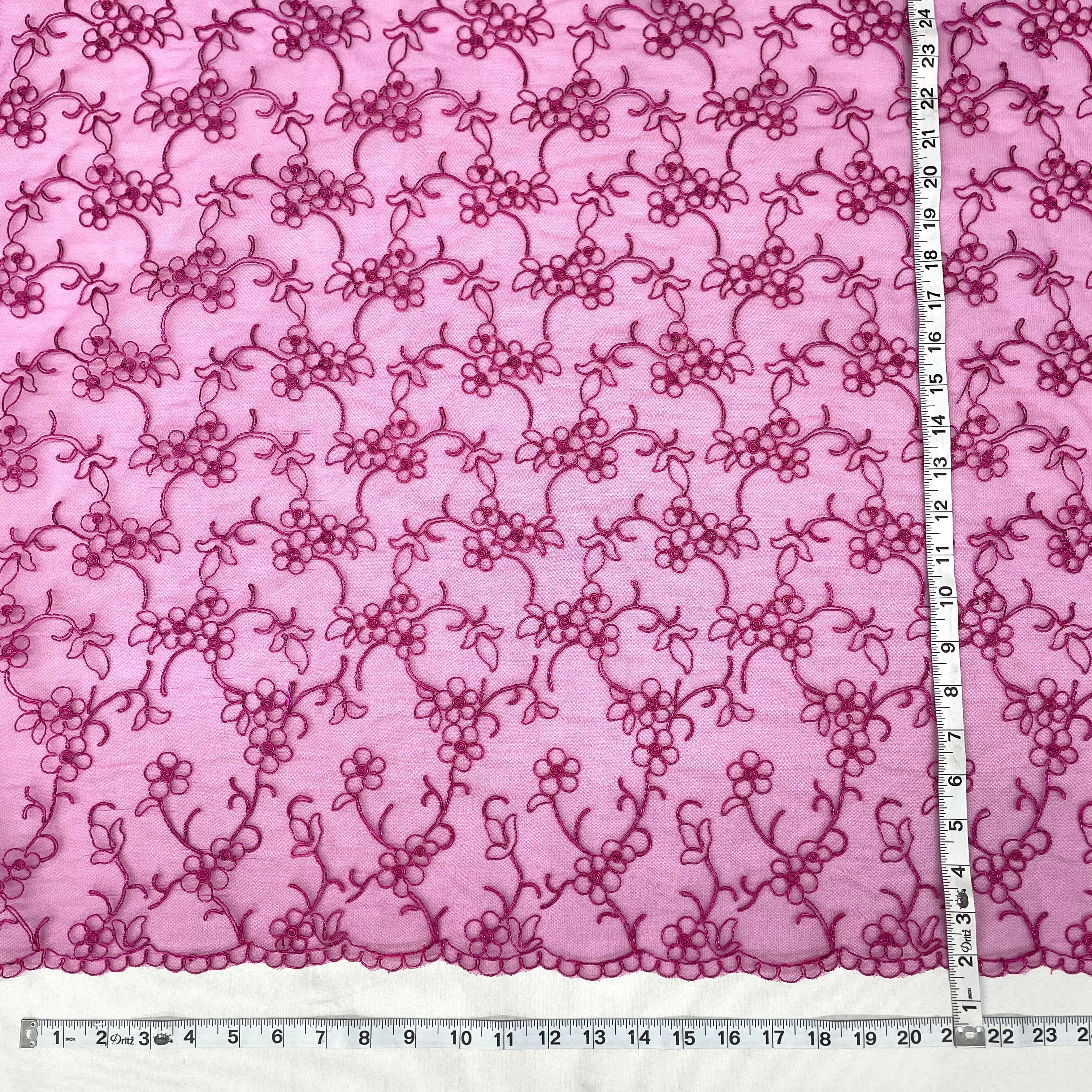 Corded Bridal Lace Fabric Embroidered on 100% Polyester Net Mesh | Lace USA - 91192W