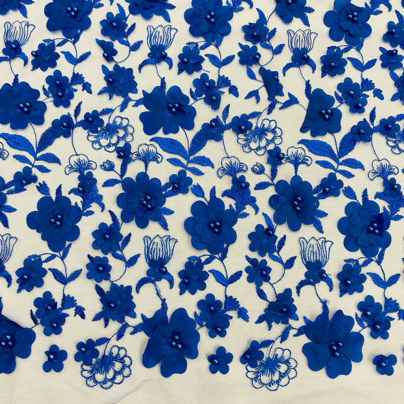 Beaded 3D Floral Lace Fabric – For Bridal, Quinceañera & Dance Dresses | Lace USA - GD-241