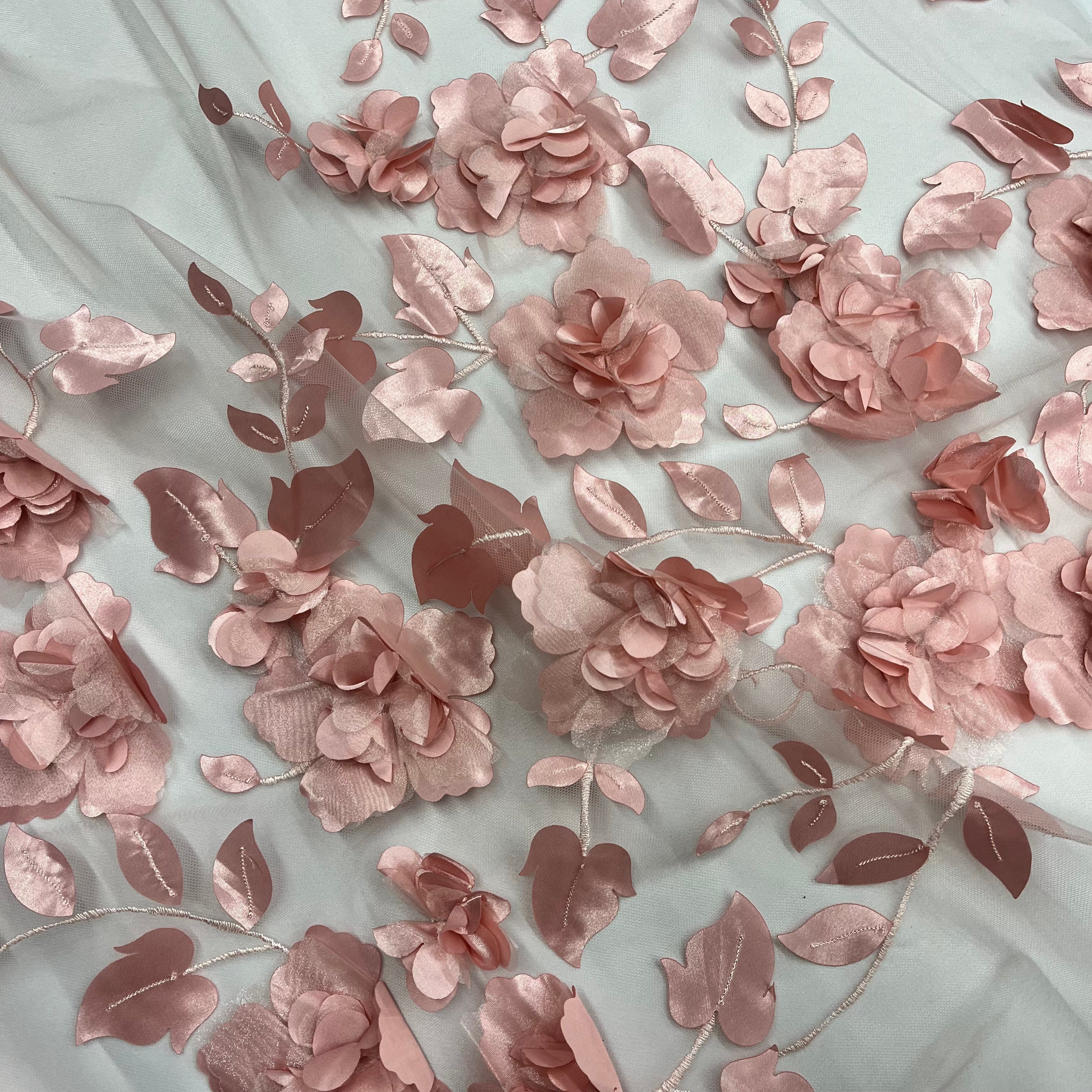 3D Floral Lace Fabric – Wedding, Dance & Quinceañera Dresses | Lace USA - GD-010