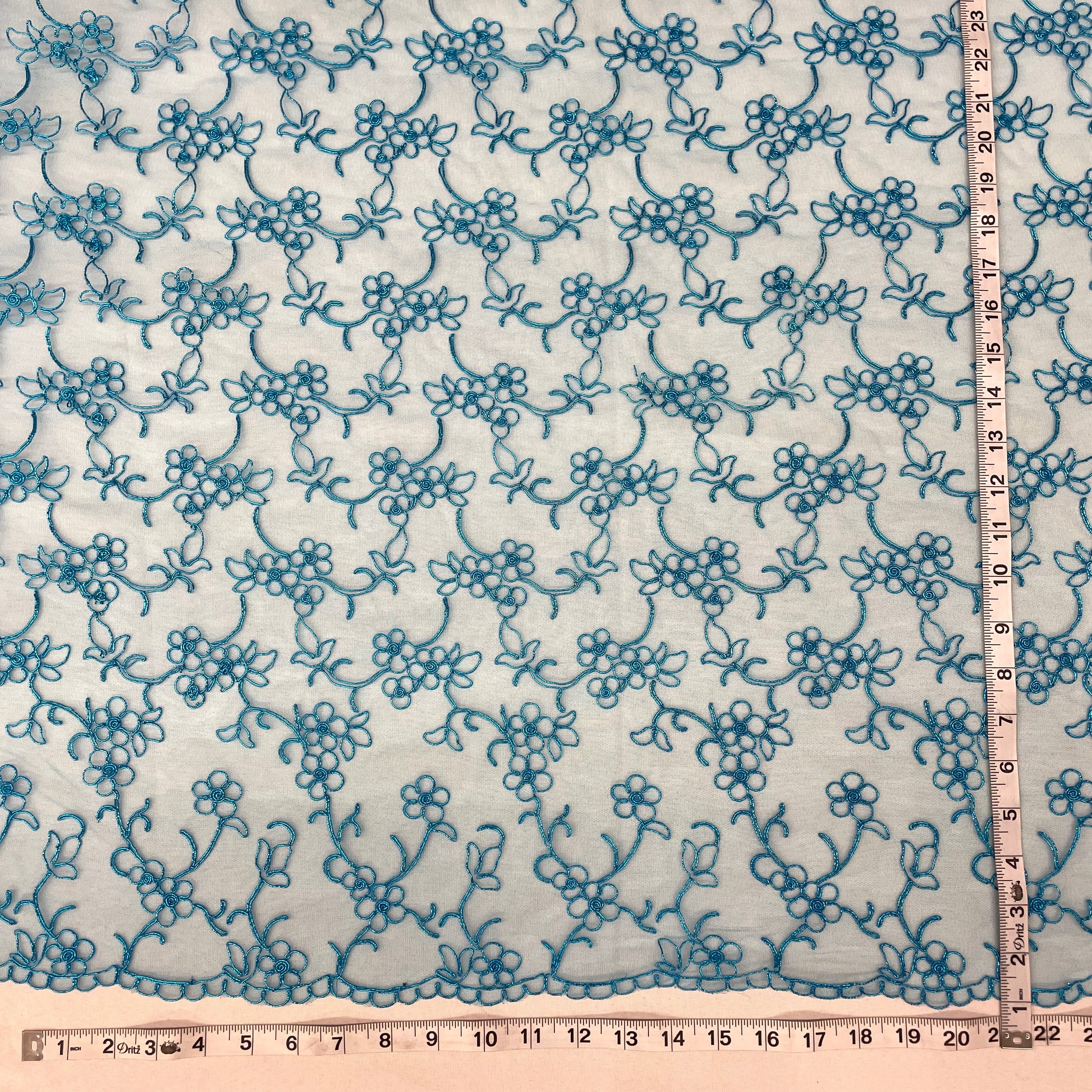 Corded Bridal Lace Fabric Embroidered on 100% Polyester Net Mesh | Lace USA - 91192W