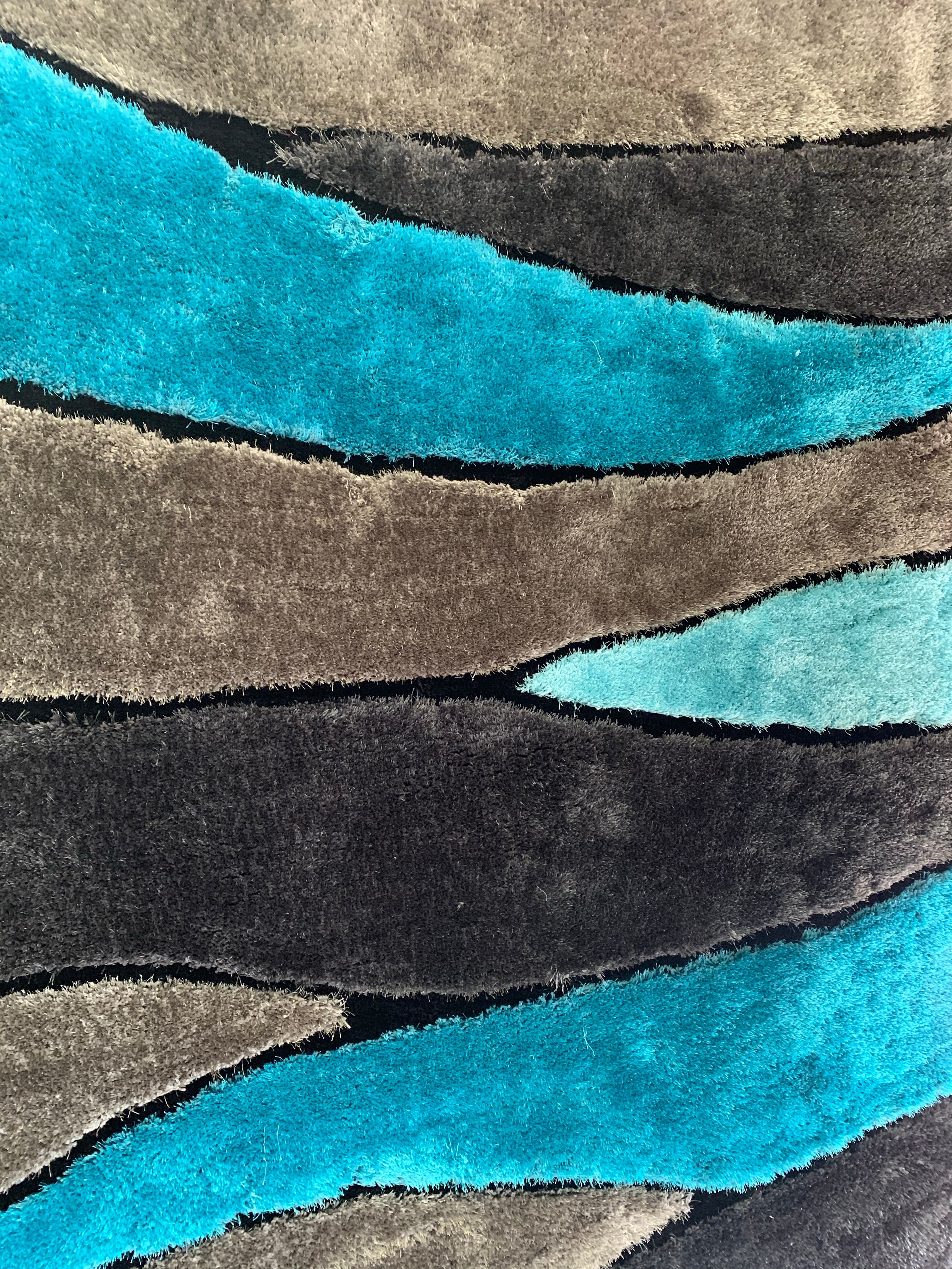 Living Shag Waves Soft Plush Design 3D Effect Area Rug/ Carpet