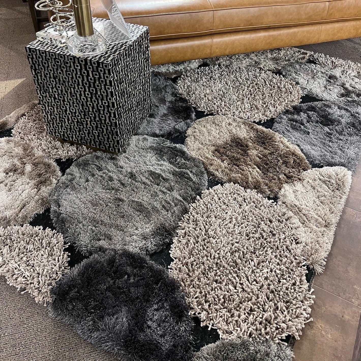 Stone Soft Plush Design Shag Area Rug/Carpet