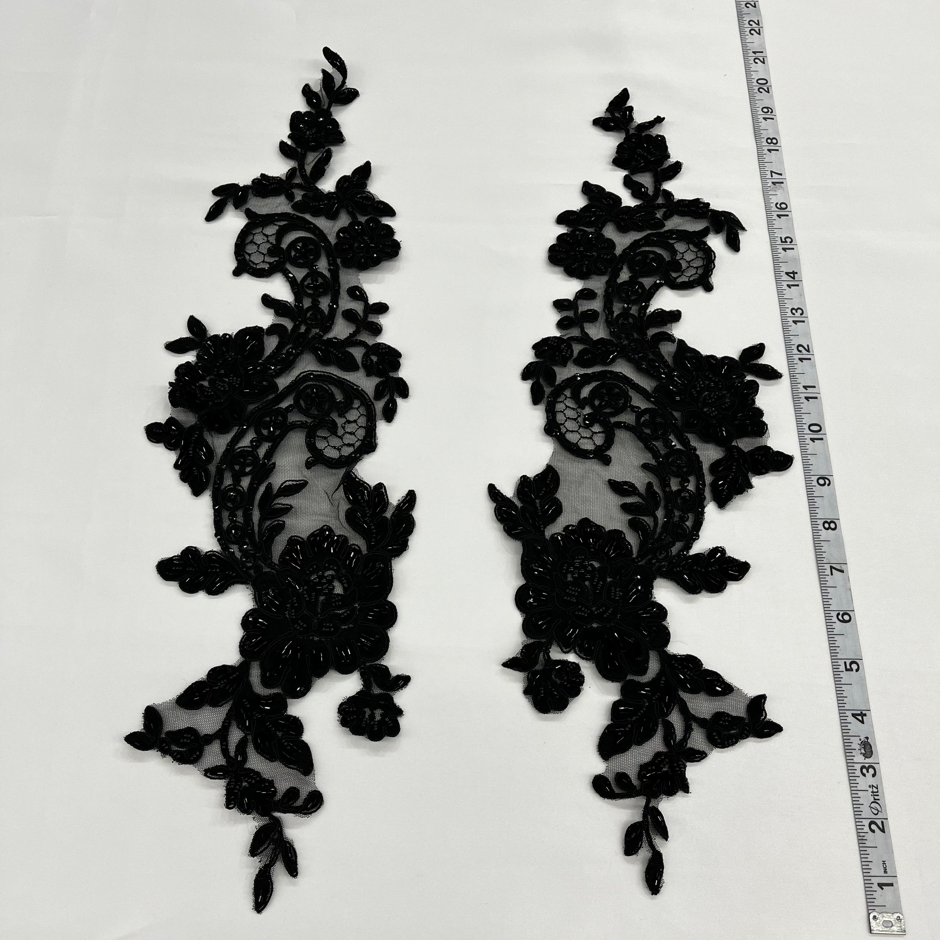 Beaded & Corded Floral Lace Applique for Bridal & Quinceañera Dresses | Lace USA - 96434W-HB