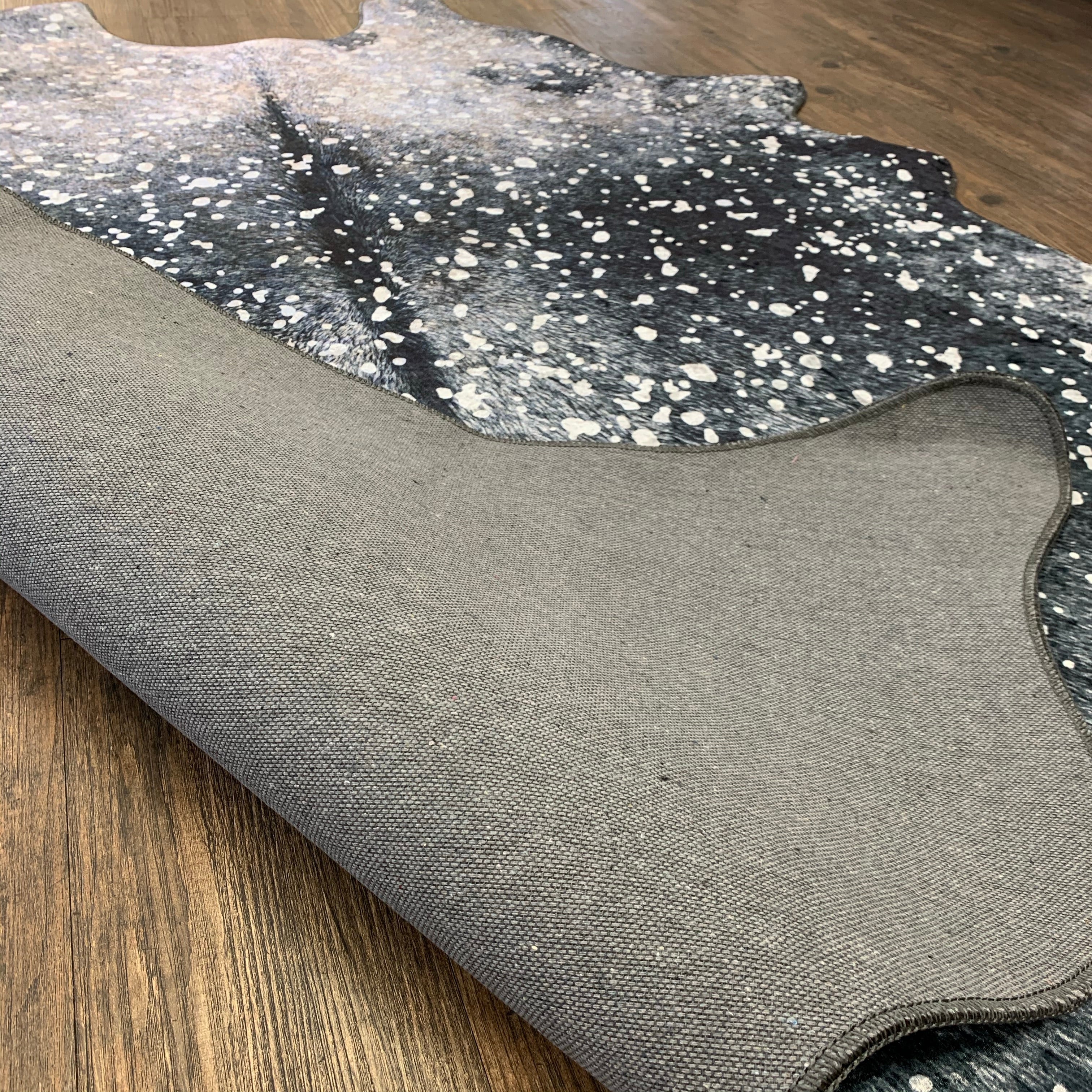 Vegan Metallic Shinny Glow Faux Hide/Cowhide Area Rug/Carpet