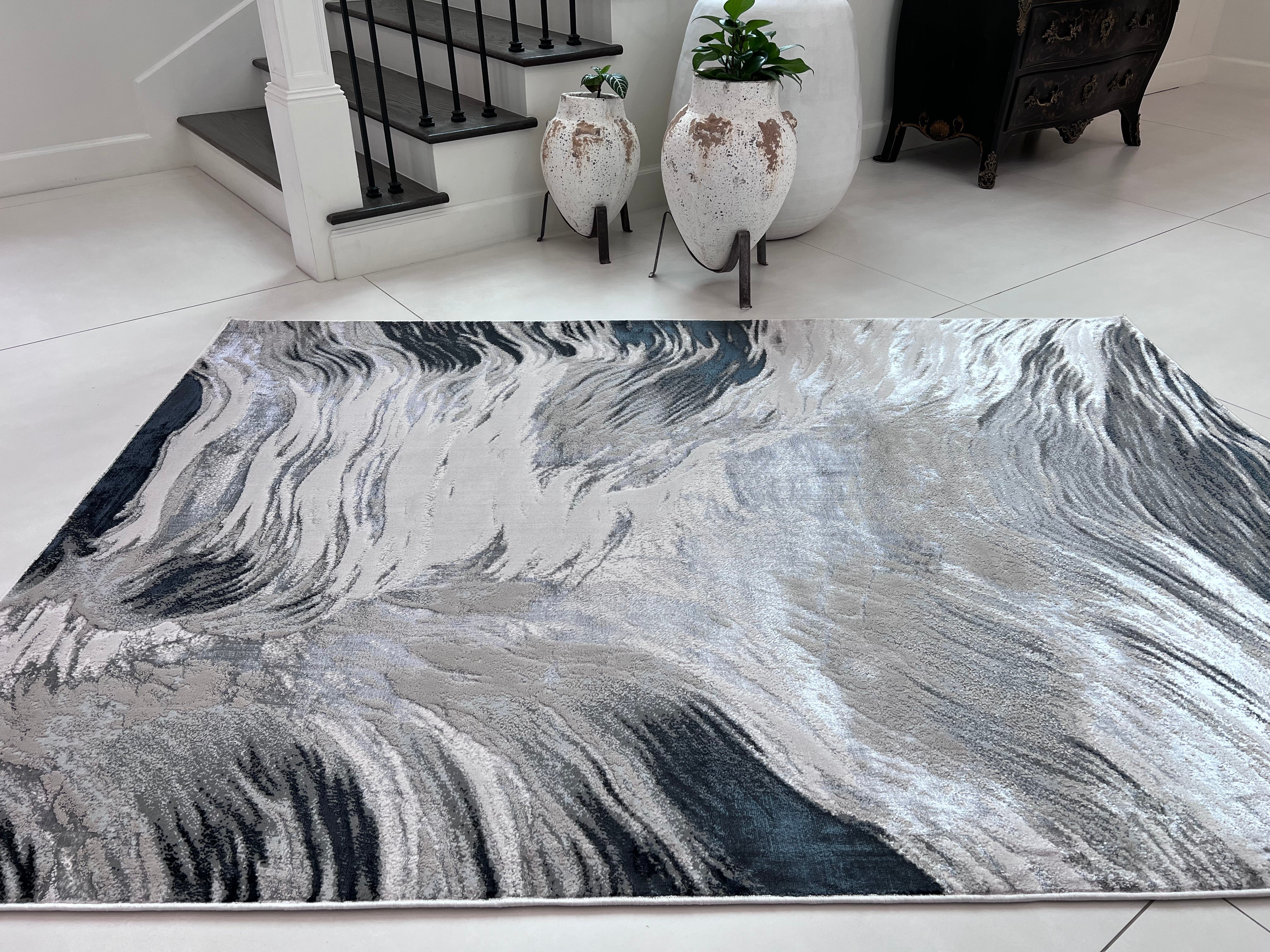 Color-Shift Foldable Flat Weave Area Rug - Shifting Hues Design - Versatile Indoor/Outdoor Rug - Power Loomed - Durable Polypropylene/Polyester Blend - Made in Turkey - Soft and Resilient