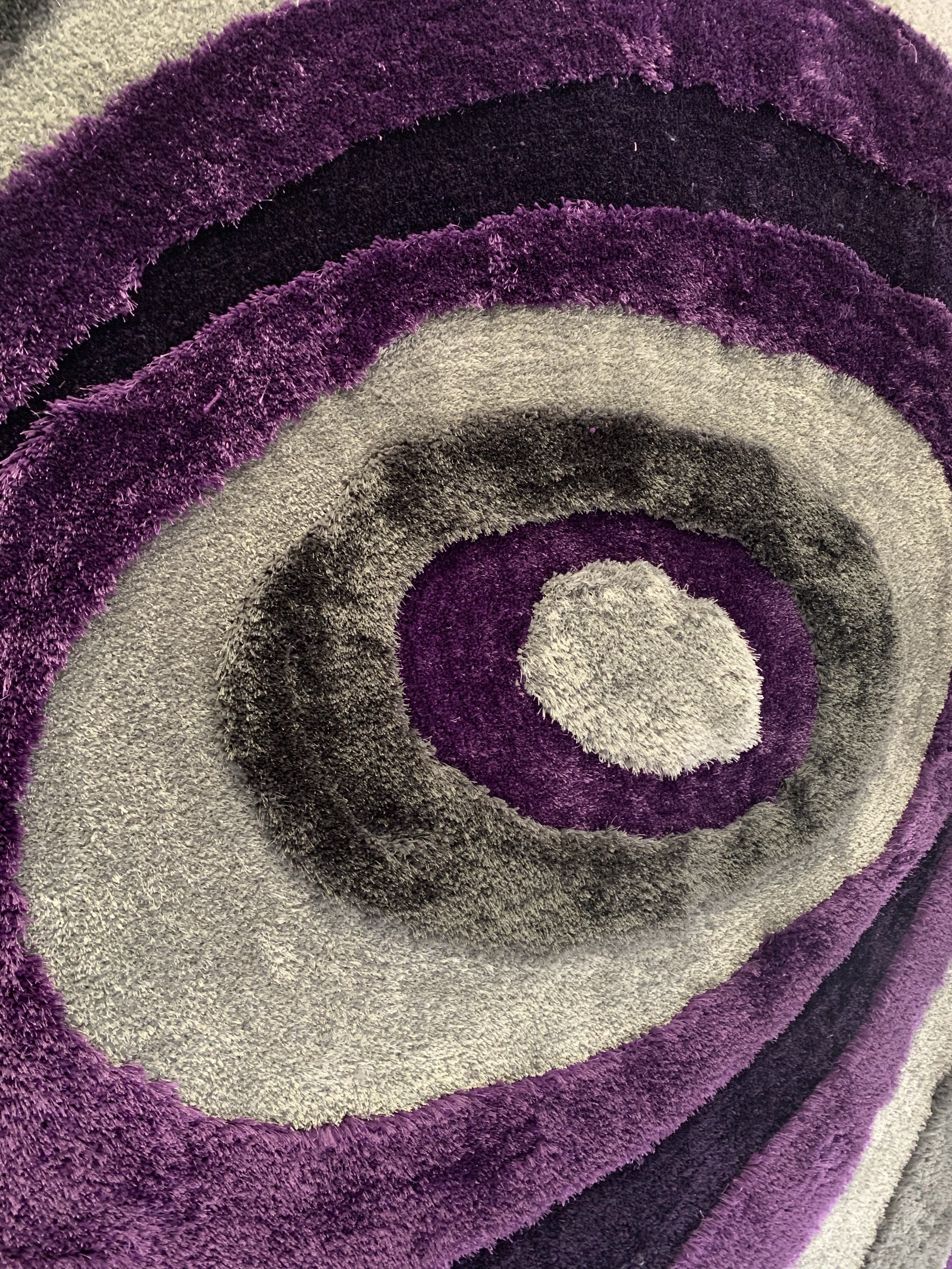 Soft Plush Fluffy Circle Design Shag Area Rug/Carpet