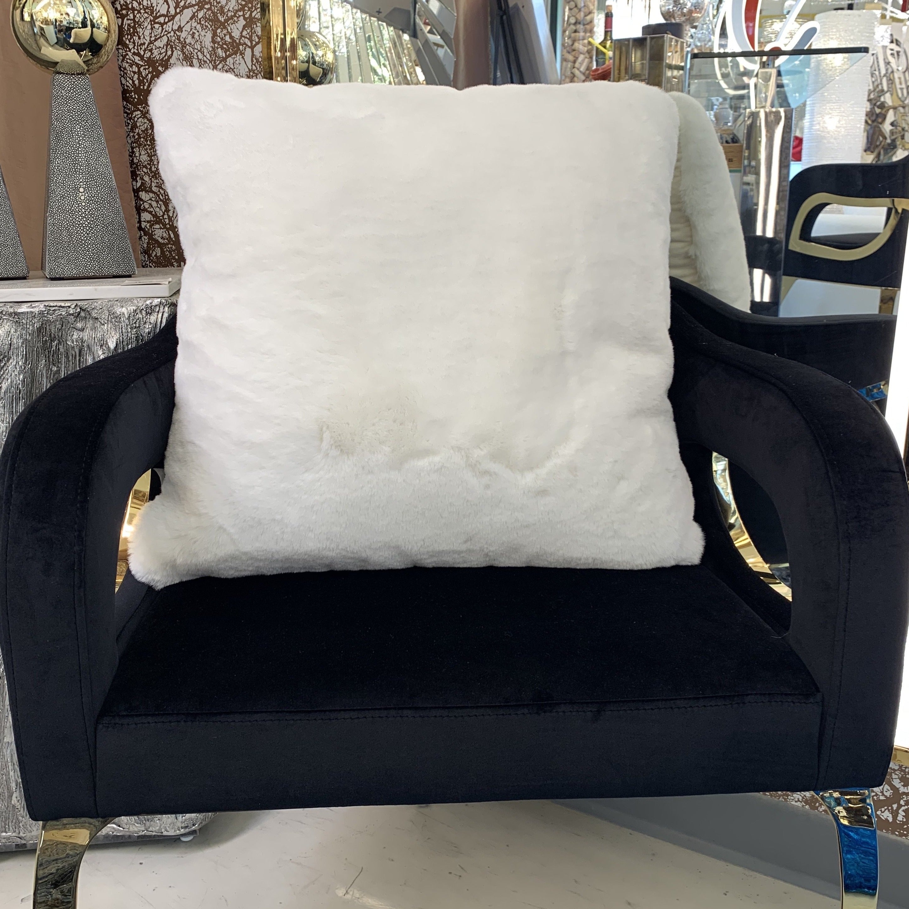 Soft Cozy Fuzzy Faux Fur Throw Pillow