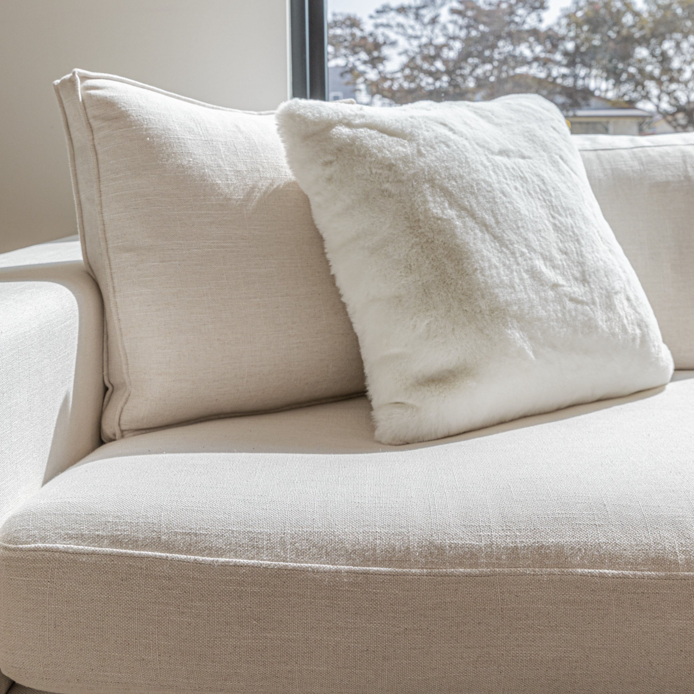 Soft Cozy Fuzzy Faux Fur Throw Pillow