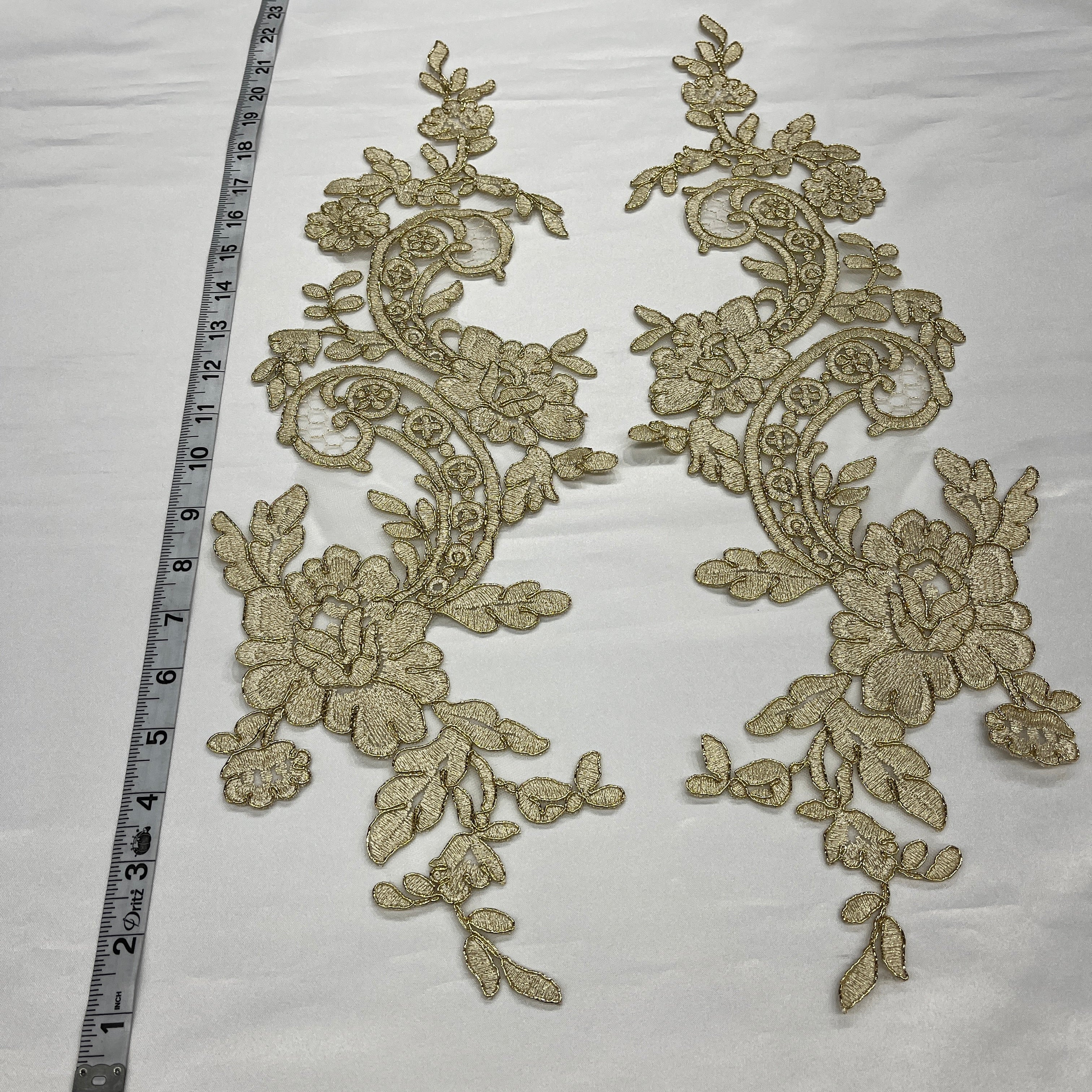 Corded Floral Lace Applique Embellishment for Bridal, Quinceañera Gown, Dance | Lace USA - 96434W