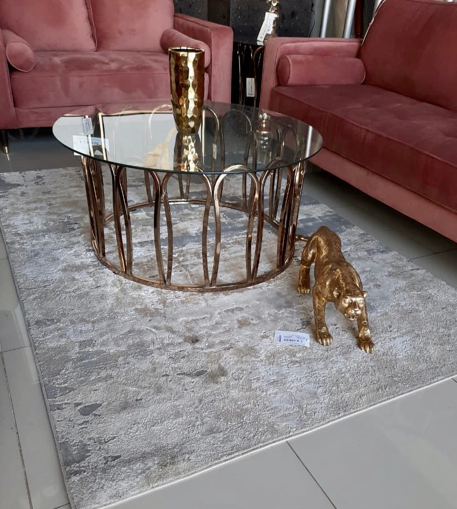 Polyester Beige/Golden Watercolor Viscose Blend Abstract Designed Rug/Carpet - Style# Maximus 185 - Color-Changing Flat Weave Rug