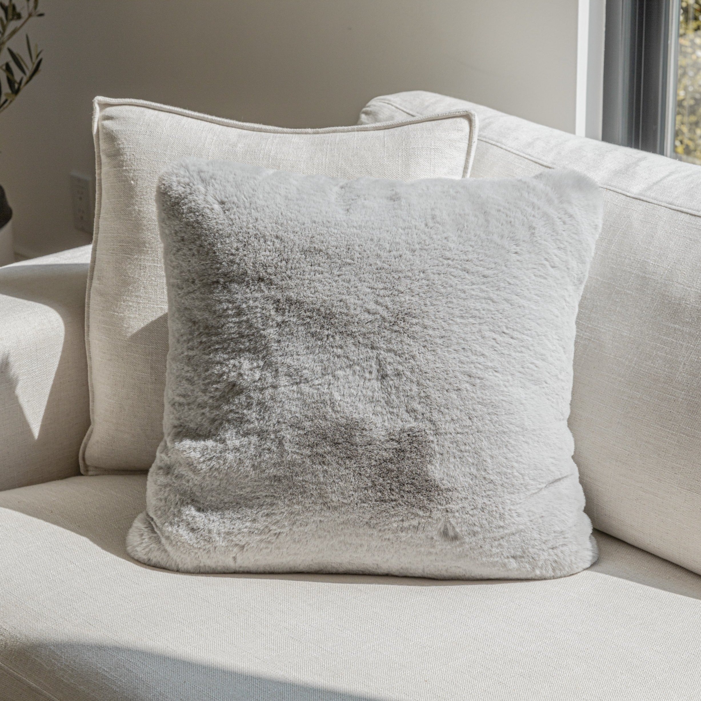 Soft Cozy Fuzzy Faux Fur Throw Pillow