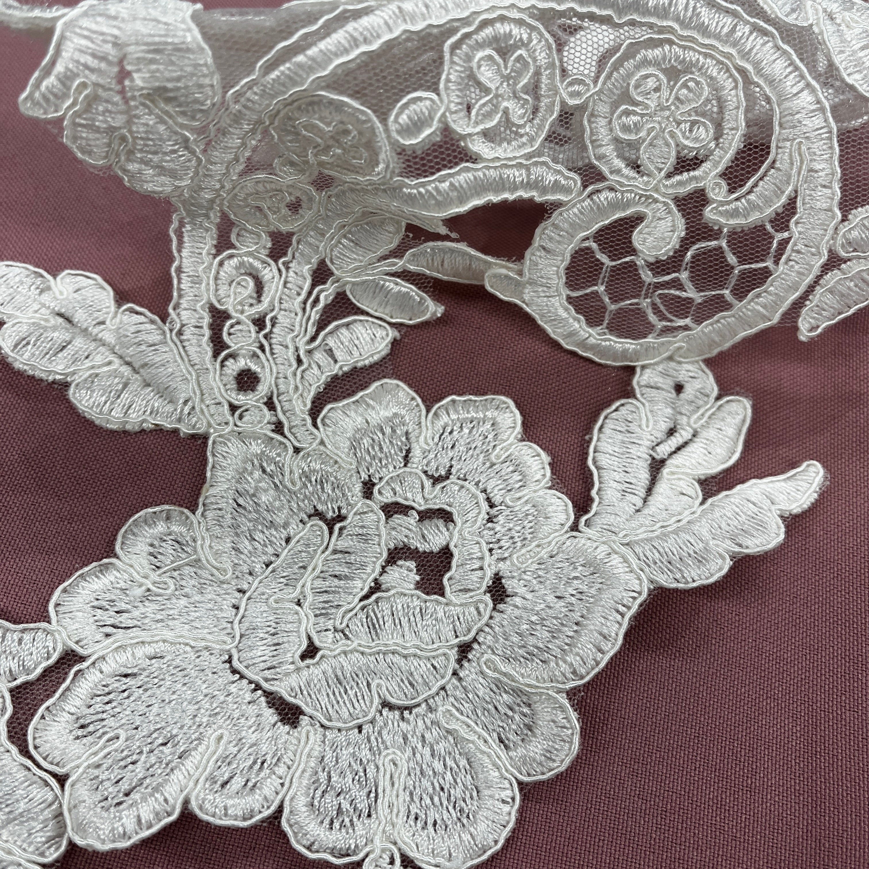 Corded Floral Lace Applique Embellishment for Bridal, Quinceañera Gown, Dance | Lace USA - 96434W
