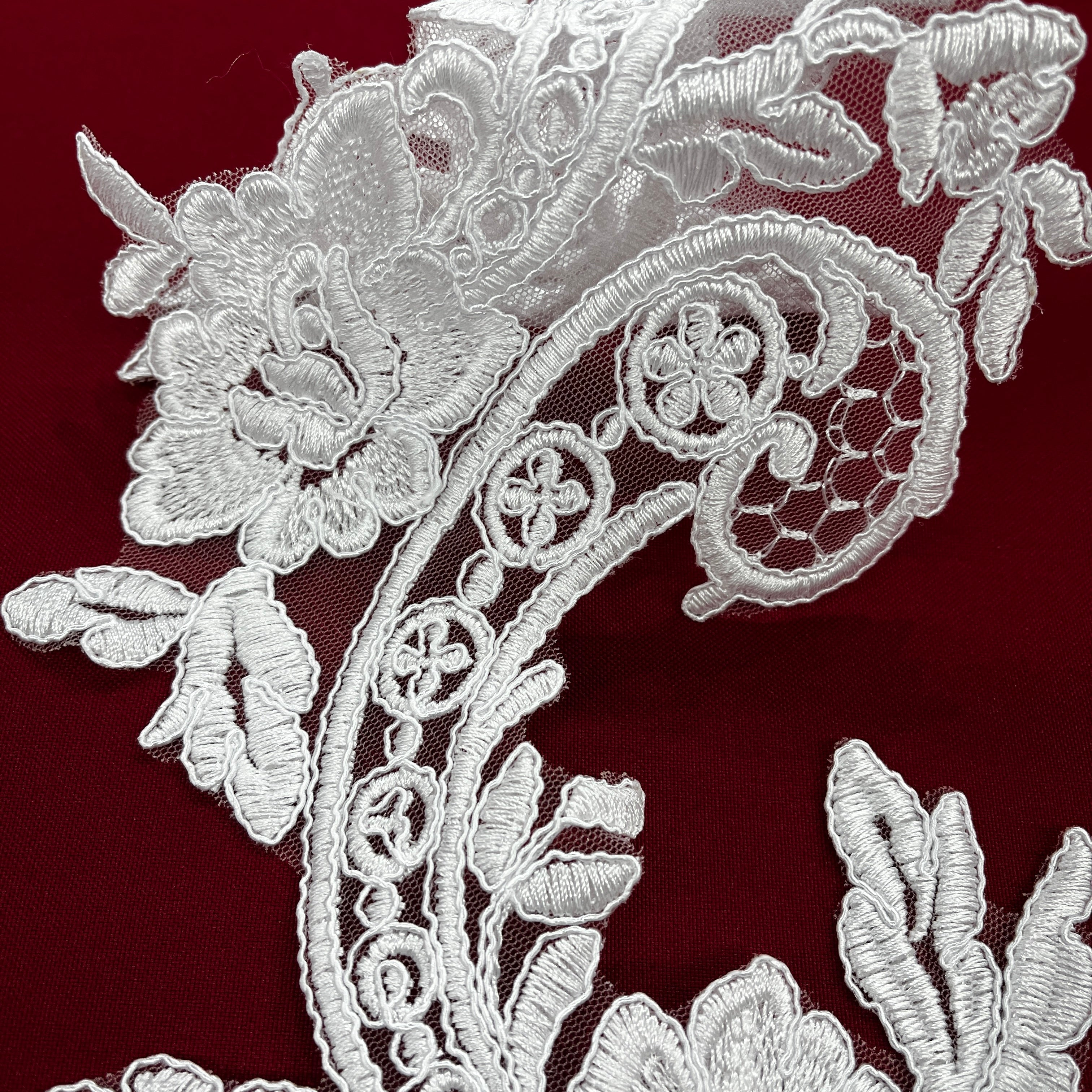 Corded Floral Lace Applique Embellishment for Bridal, Quinceañera Gown, Dance | Lace USA - 96434W